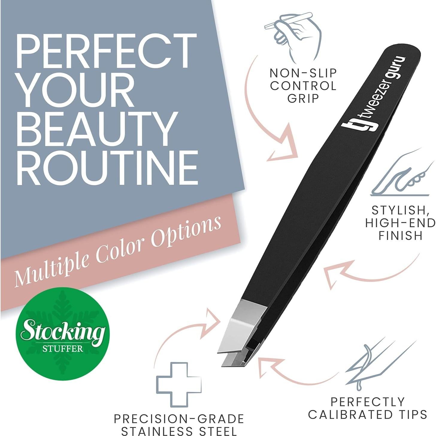 Pinzas de Precisión Tweezer Guru Rosa Inclinadas 1 Cuenta