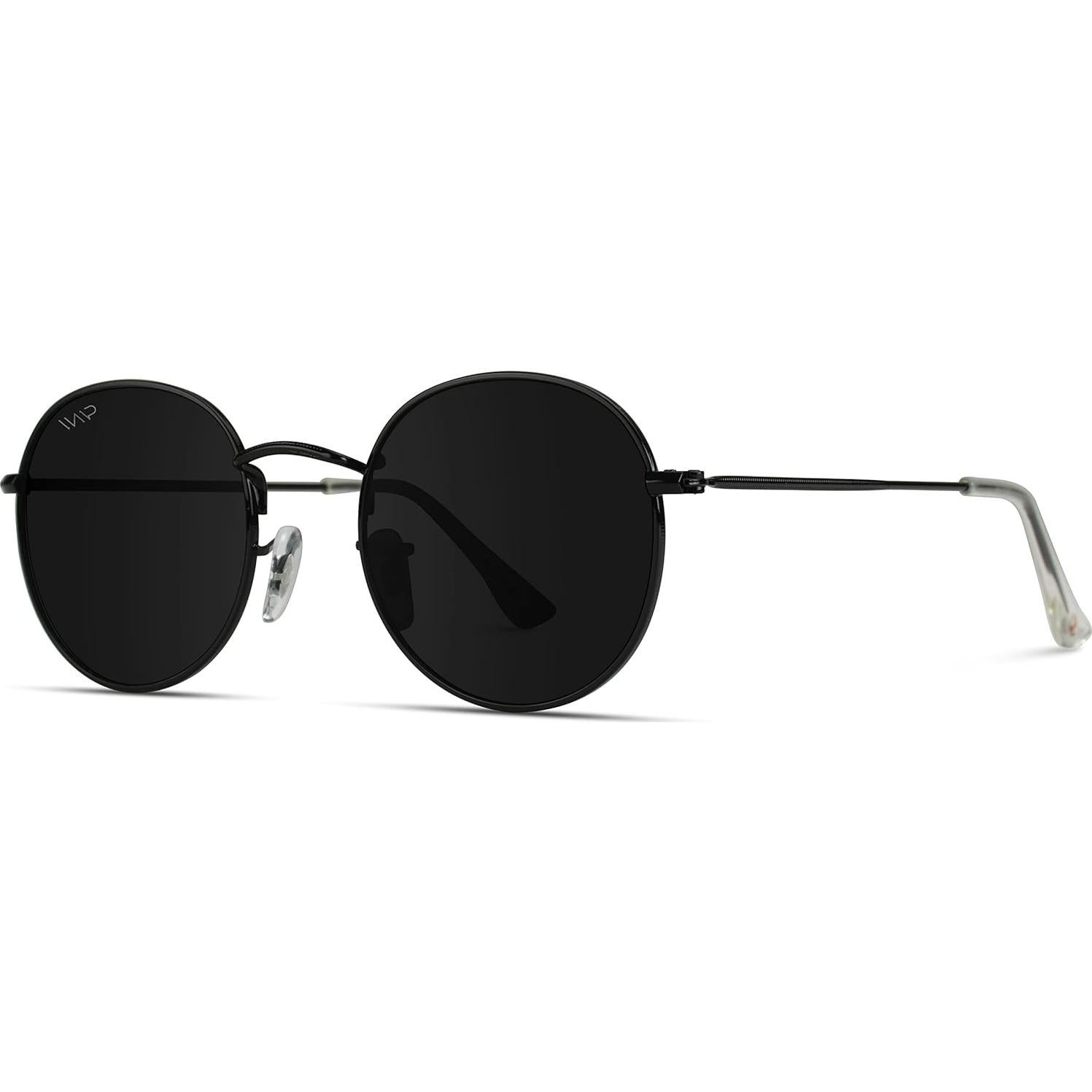 WearMe Pro - Gafas de sol redondas negras con lentes UV