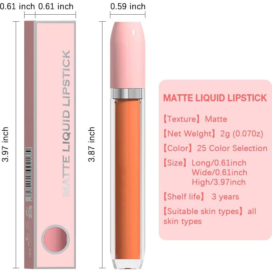 Pintalabios Líquido Mate BINGBRUSH 2 Piezas Larga Duración