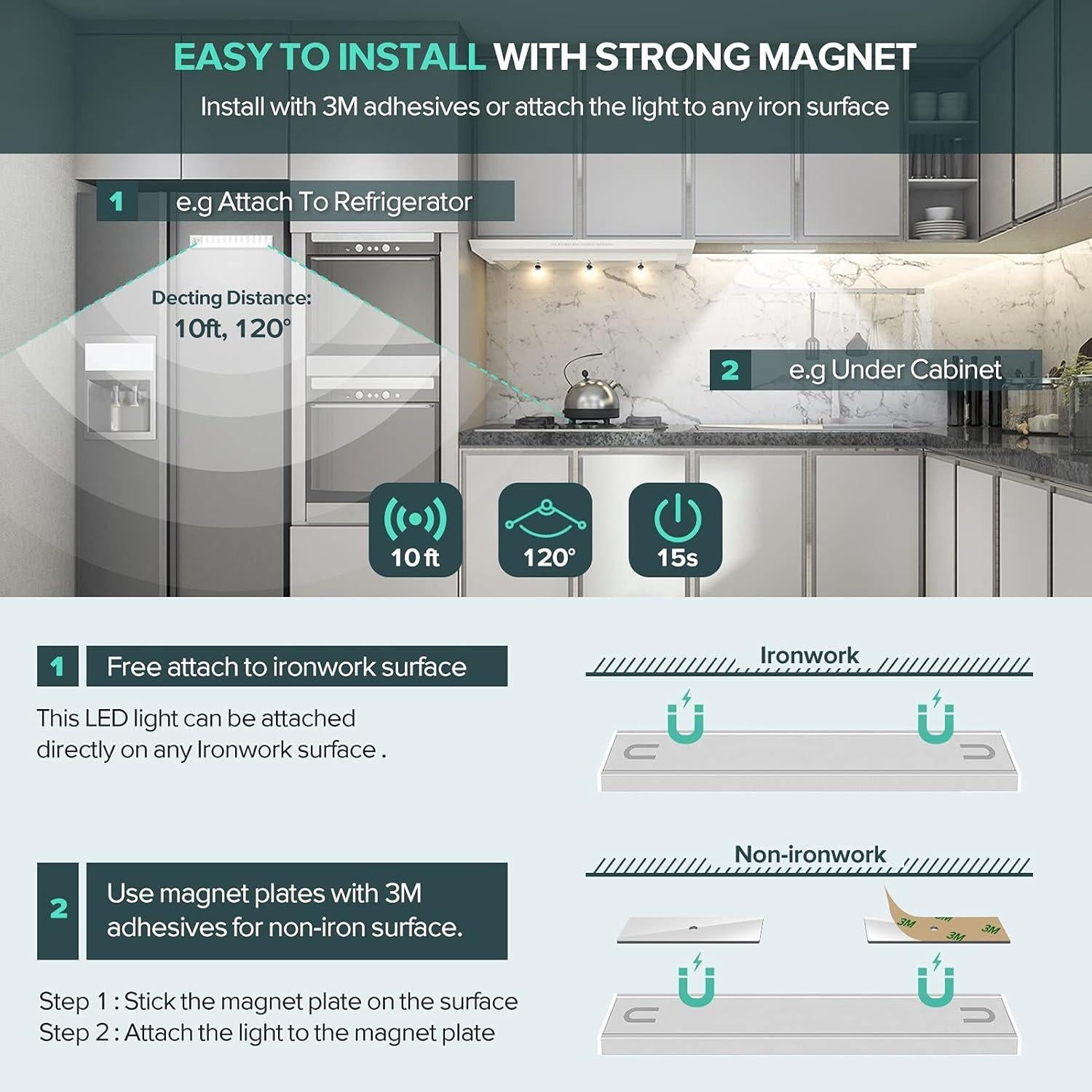 Luces LED Alivation con Sensor de Movimiento - Paquete de 3