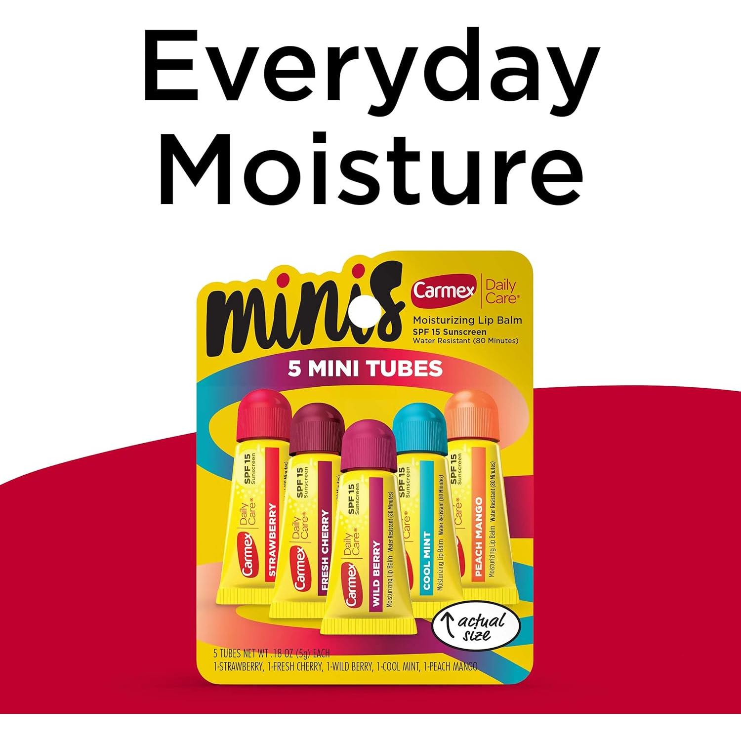 Carmex Balsamo Labial Hidratante SPF 15 - 15 Tubos Mini