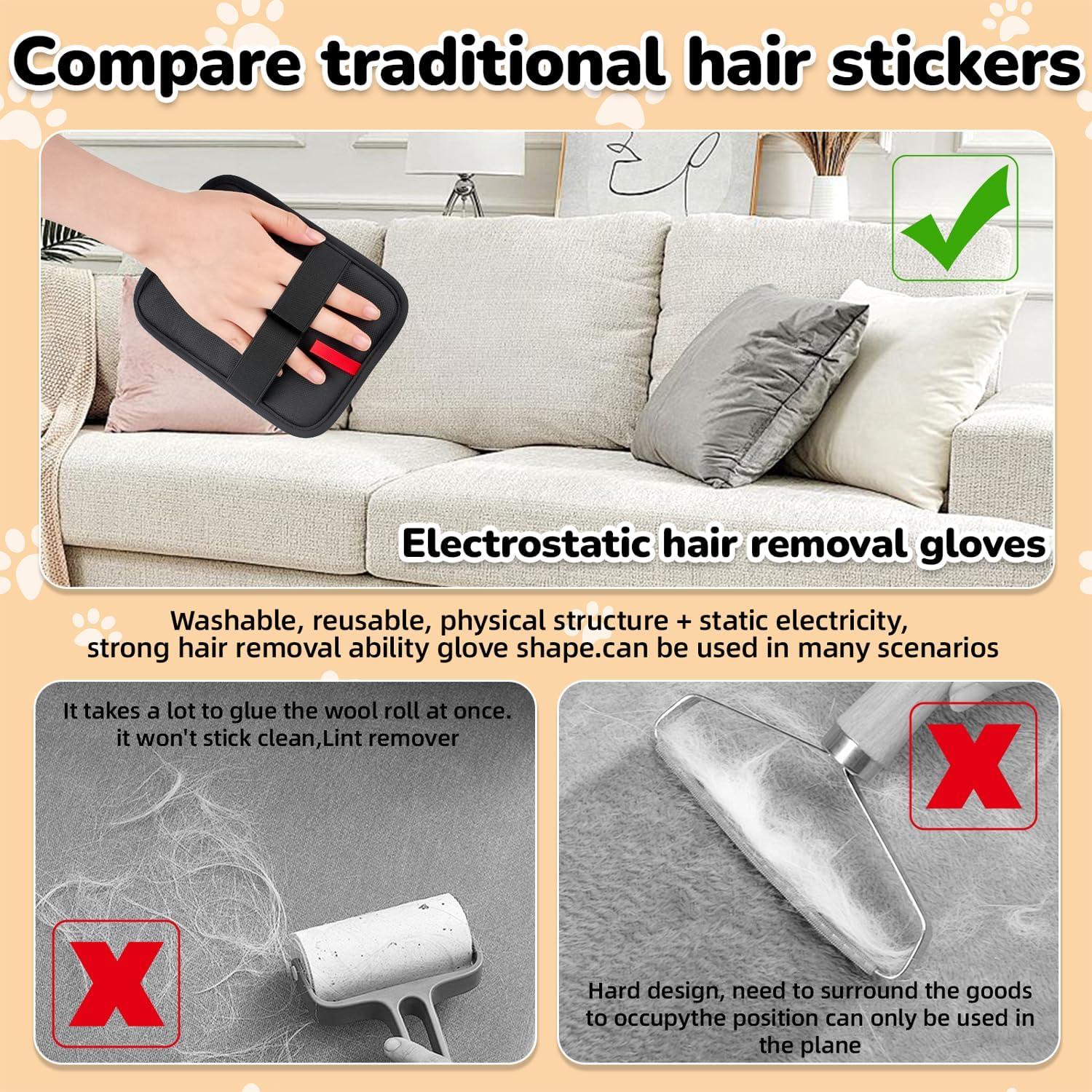 Guantes Electroestáticos DWJDWJ para Eliminar Pelo de Mascotas