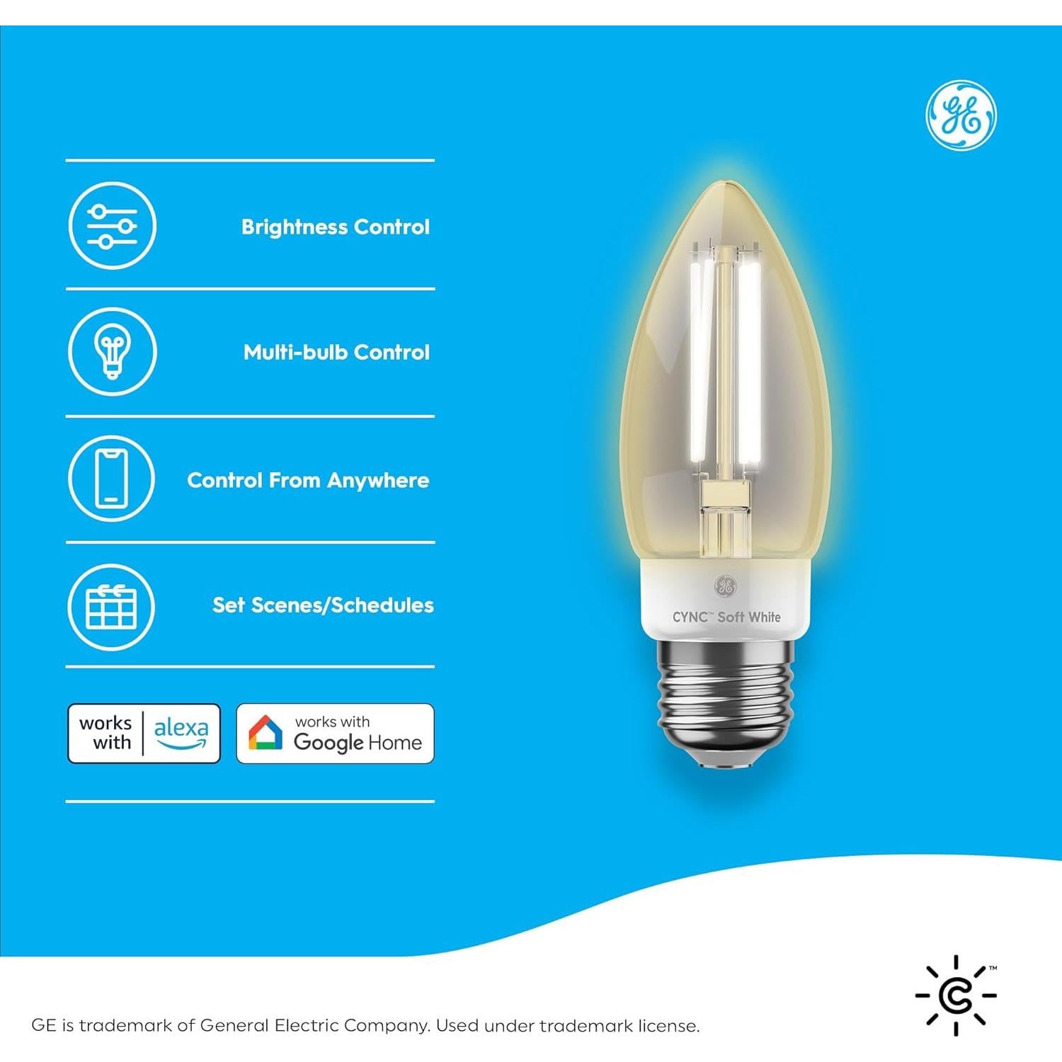 Bombilla LED Inteligente Cync B11 6W Blanco Suave (Paquete de 2)