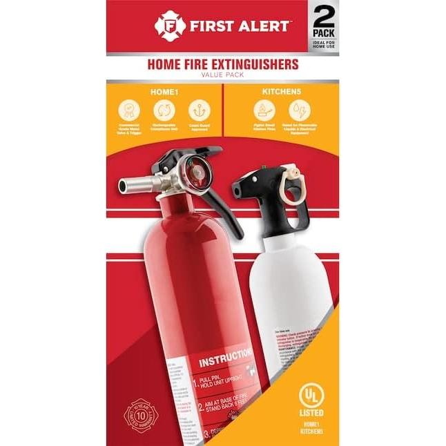 Extintores de Incendios First Alert Home1 y Kitchen5 - Combo