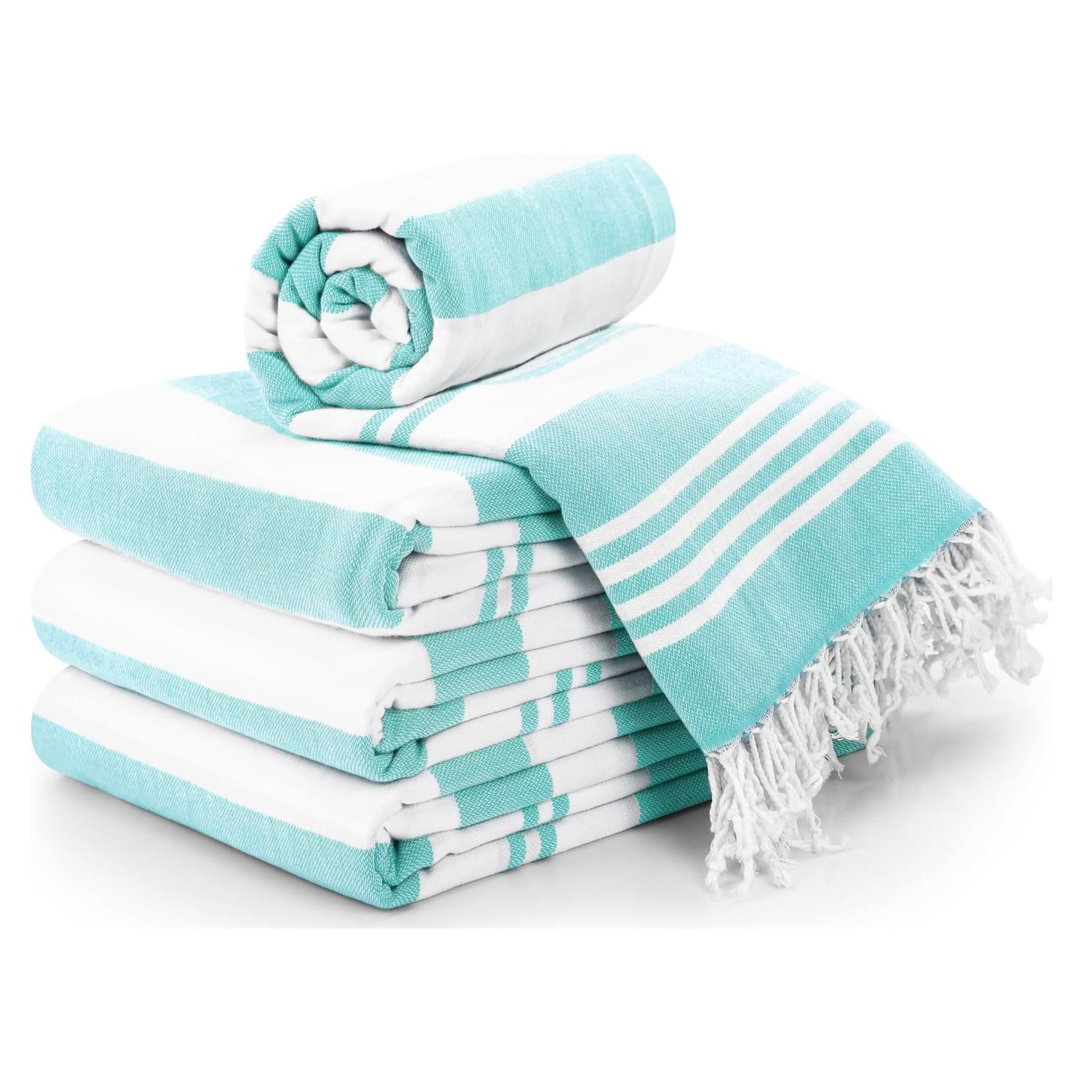 Toallas de Playa Utopia Paquete de 4 Algodón Aqua 182.9x101.6cm