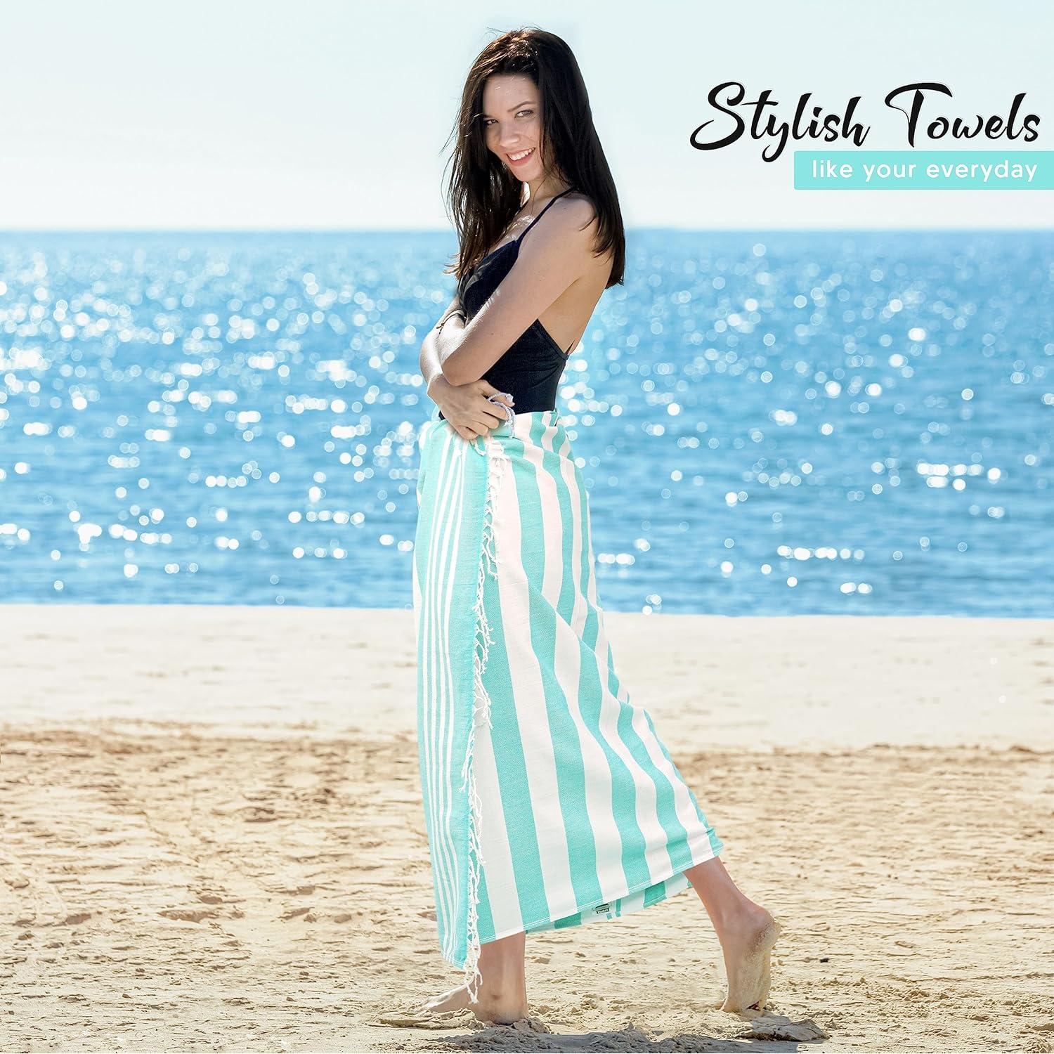 Toallas de Playa Utopia Paquete de 4 Algodón Aqua 182.9x101.6cm