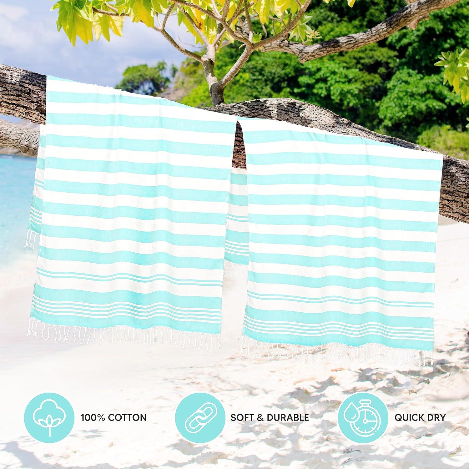 Toallas de Playa Utopia Paquete de 4 Algodón Aqua 182.9x101.6cm