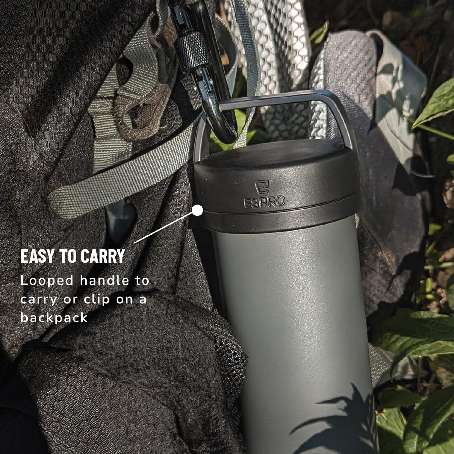 Prensa Francesa de Viaje ESPRO P0, Acero Inoxidable 0.47L