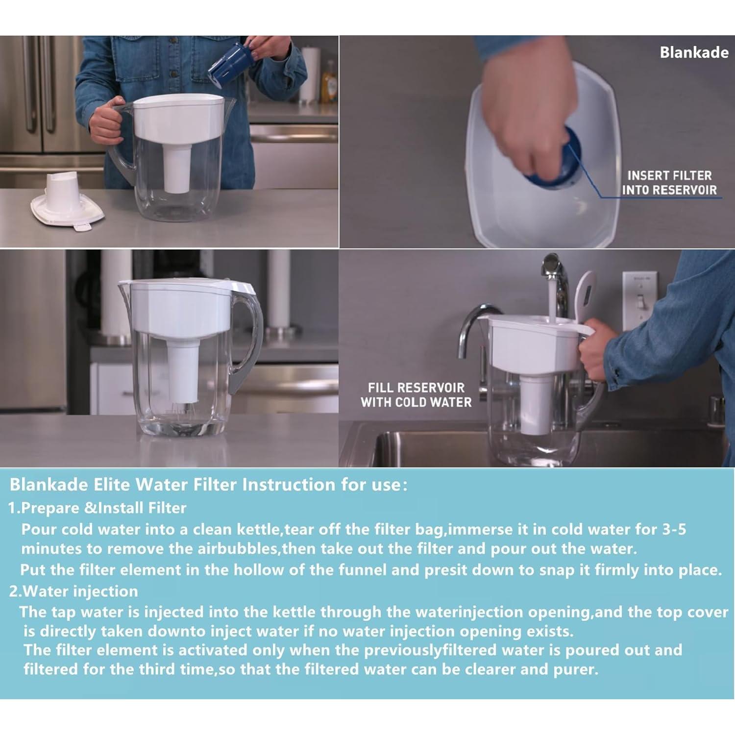 Filtro de Agua Elite Blankade - Reemplazo para Jarras Brita - 2 Unidades