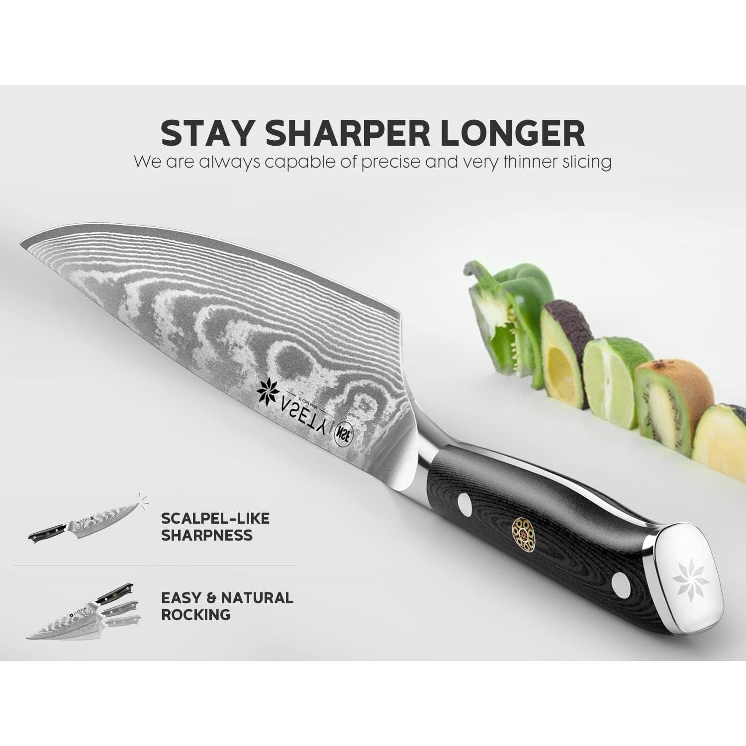 Juego de Cuchillos de Cocina ASETY 3 PCS Damasco VG10