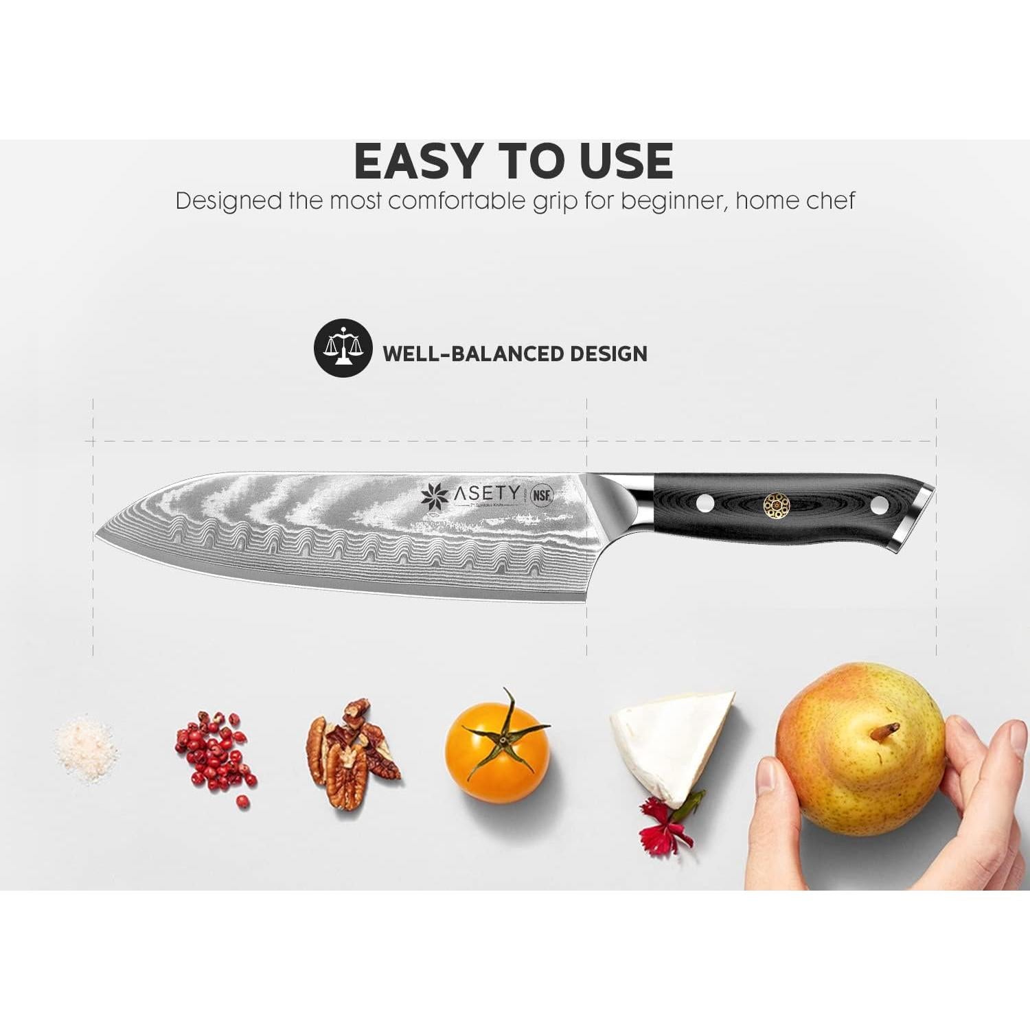 Juego de Cuchillos de Cocina ASETY 3 PCS Damasco VG10