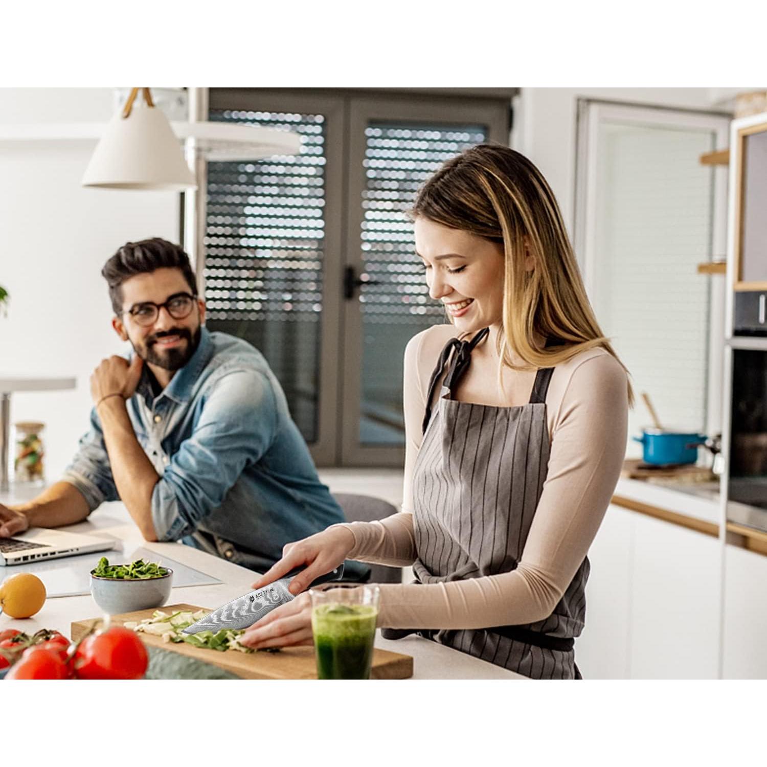 Juego de Cuchillos de Cocina ASETY 3 PCS Damasco VG10