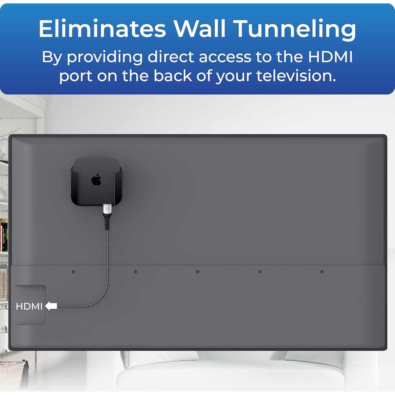 Soporte Básico Negro ReliaMount para Apple TV 4K - Sin Agujeros