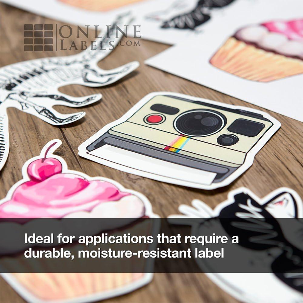 Papel de Etiquetas de Poliéster Impermeable OnlineLabels 25 Hojas