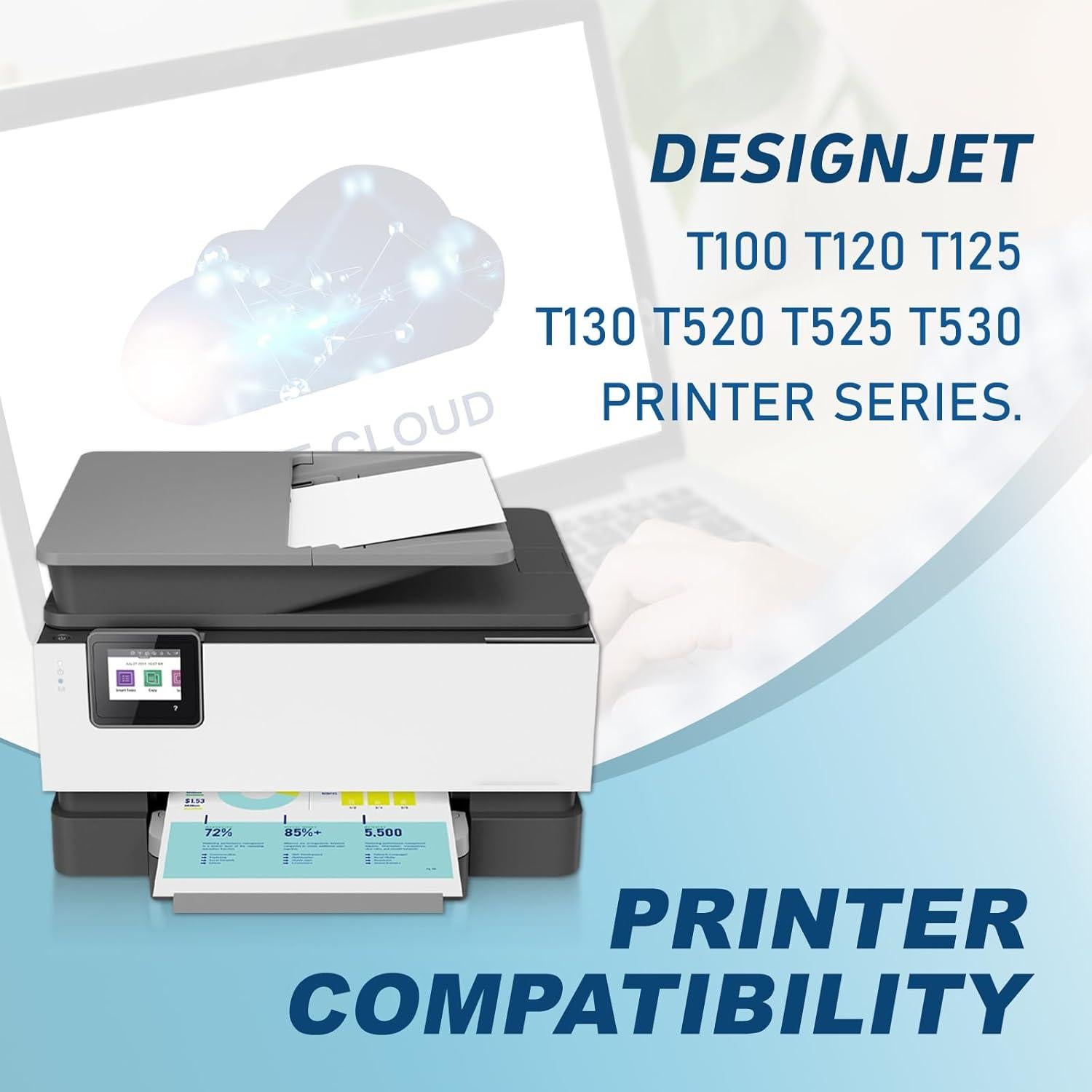 Cartuchos de Tinta HP 711XL Eston 4 Paquetes para DesignJet