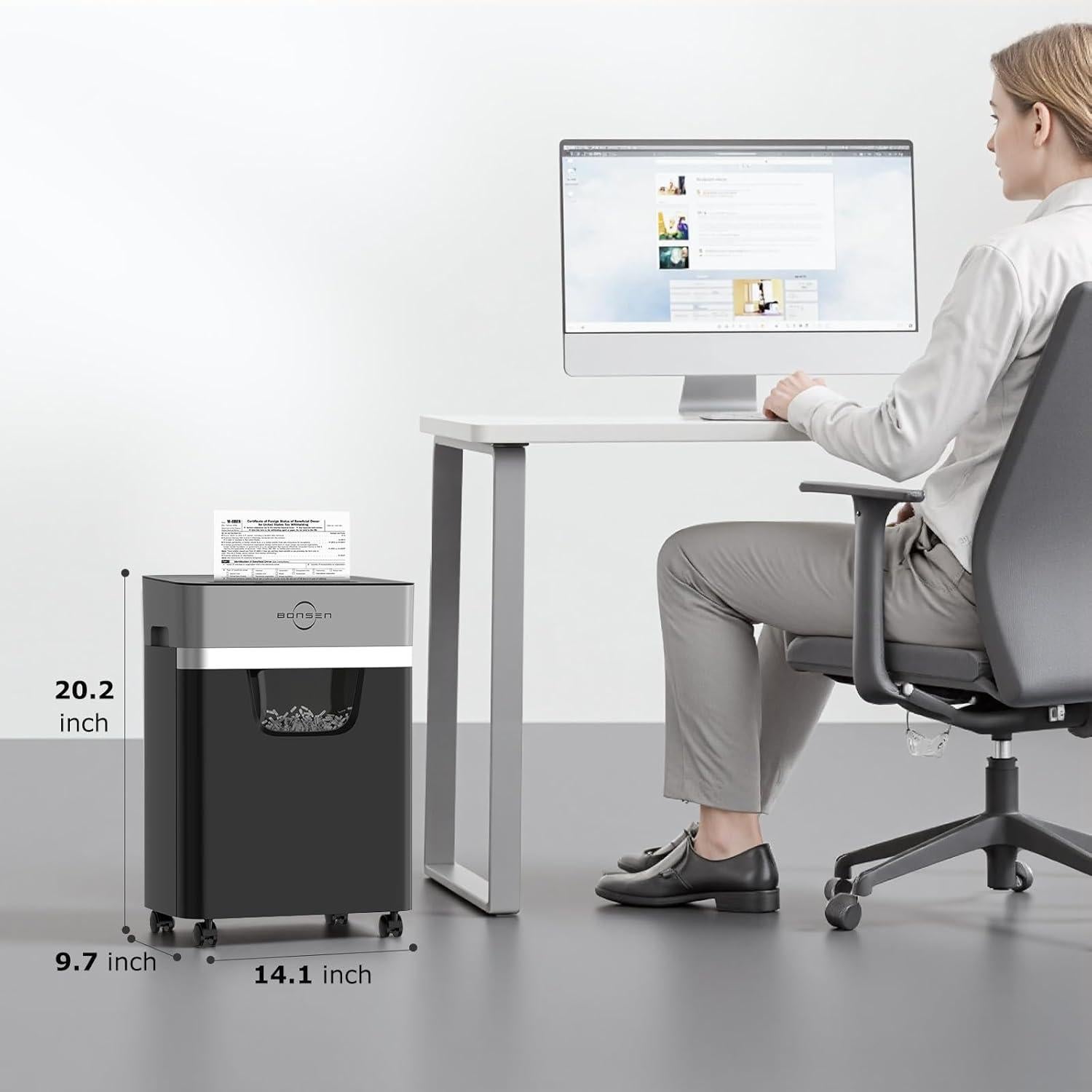 Trituradora de Papel BONSEN S3112 Corte Cruzado 14 Hojas