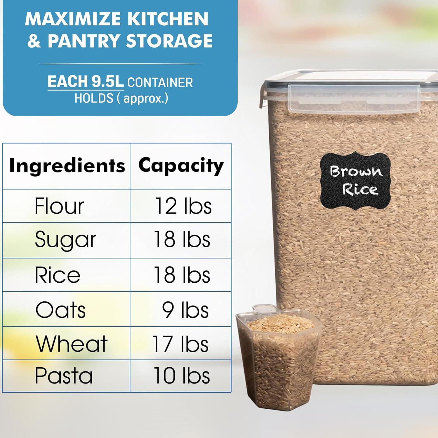 Shazo 2 PC Contenedores Almacenamiento 9.5L Herméticos Cocina