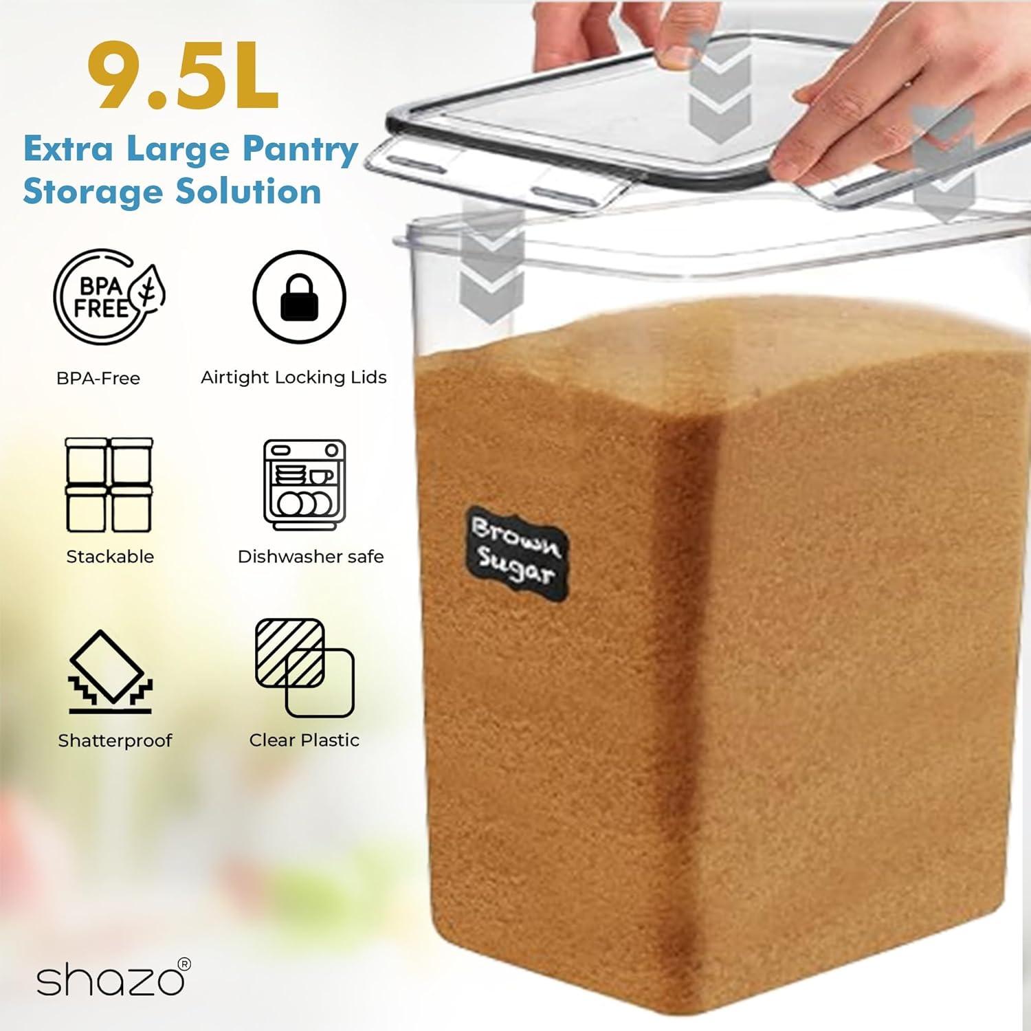 Shazo 2 PC Contenedores Almacenamiento 9.5L Herméticos Cocina