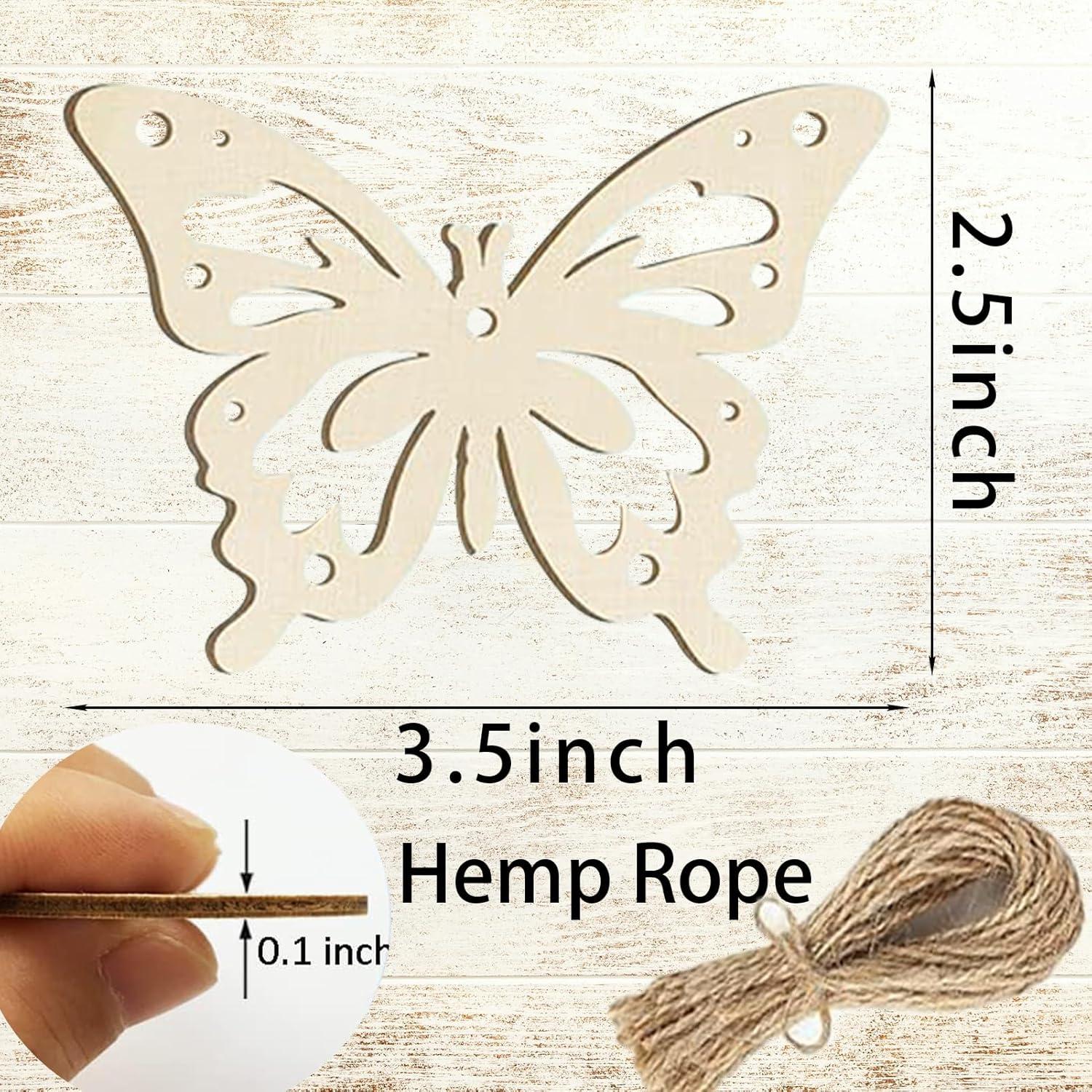 18 Piezas Adornos de Madera Hewyom para Pintar Mariposas