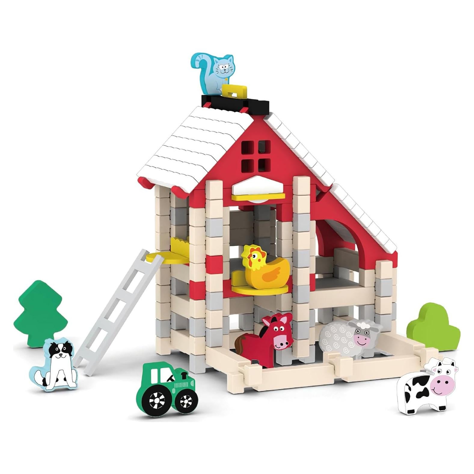 Juego de Bloques de Madera MIKNEKE 50 Piezas para Niños 3+