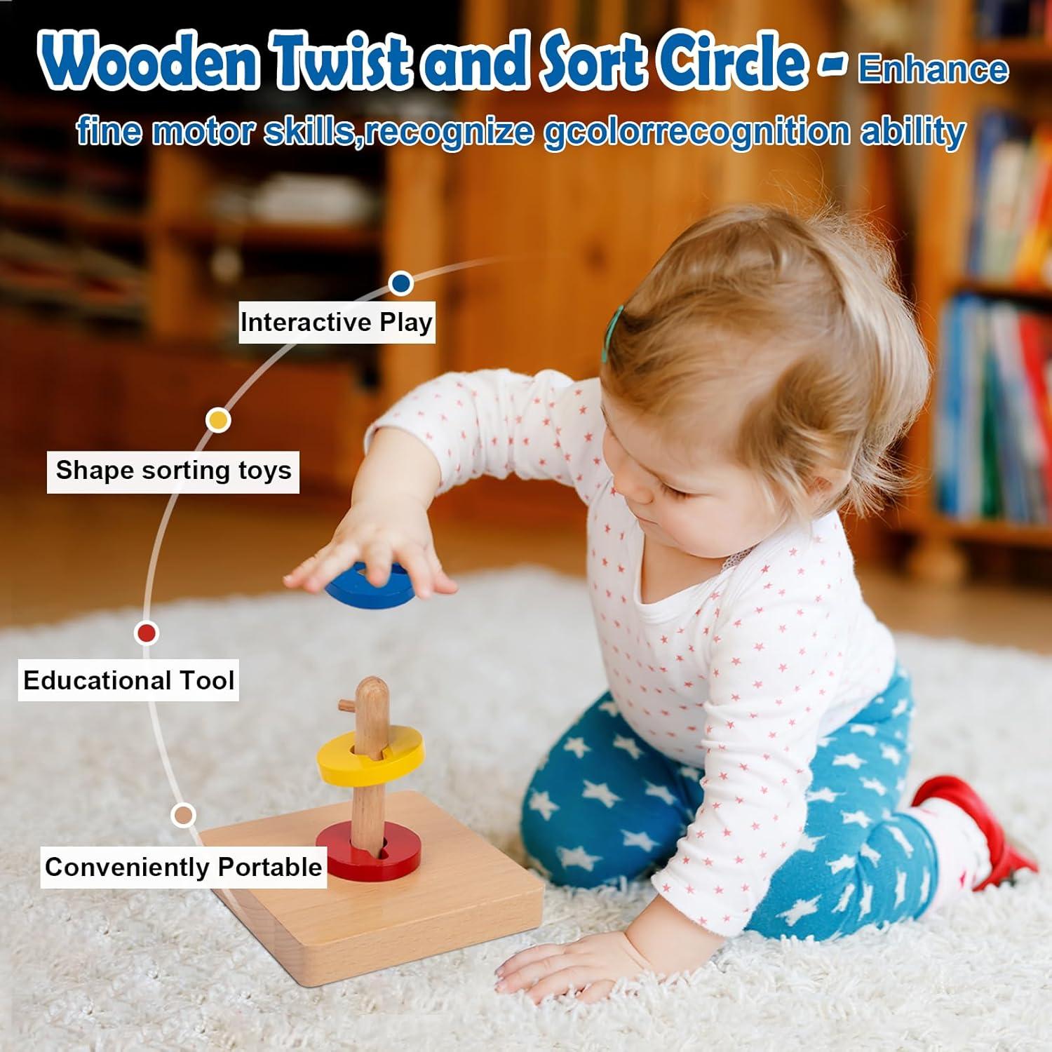 Juguete de Madera Adena Montessori para Clasificar y Girar