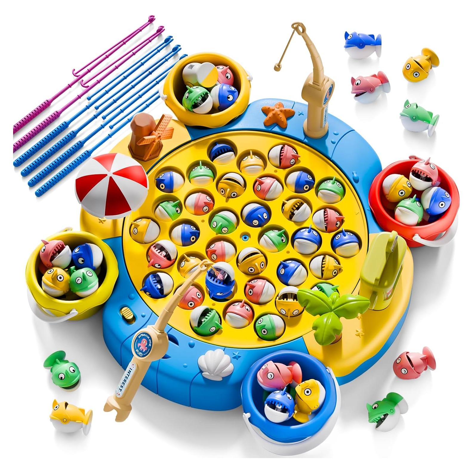 Juego de Pesca Magnético 66 PCS OCÉANO NARANJA para Niños 3-6 Años