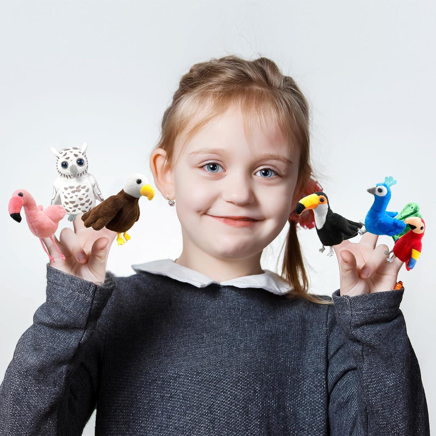 Juego de 6 Marionetas de Dedo de Pájaro JUSTQUNSEEN