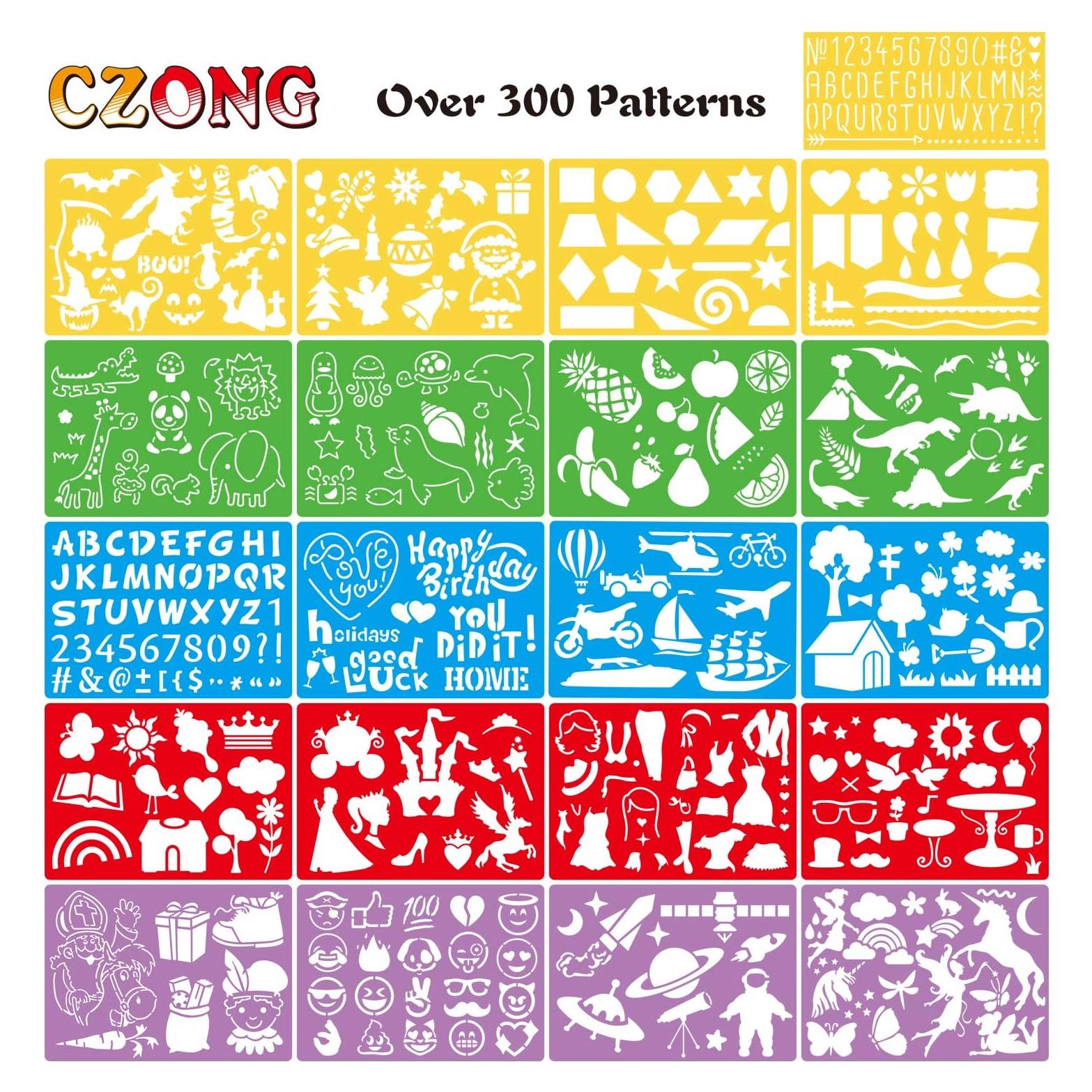 Set de Plantillas de Dibujo CZONG 21 Piezas para Niños