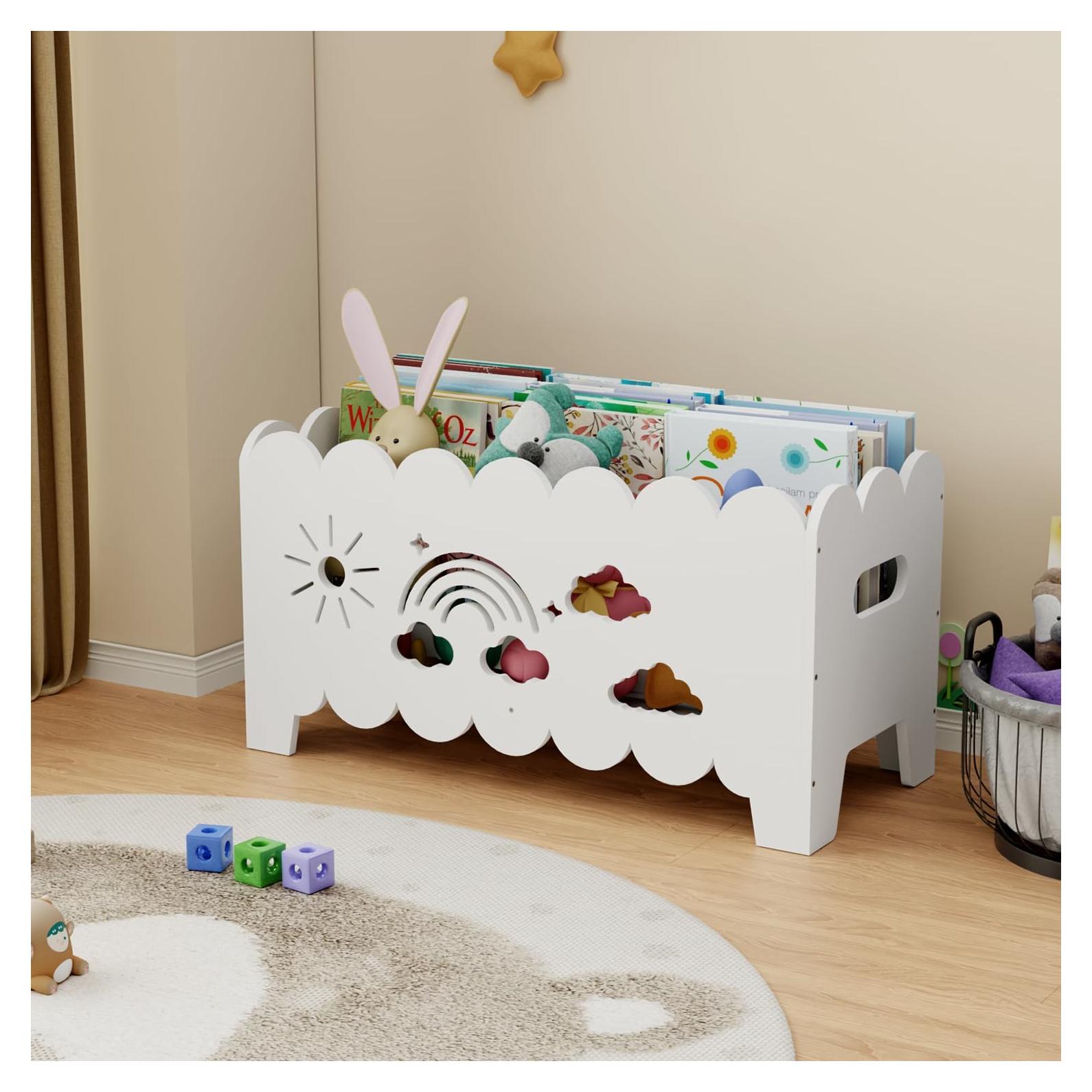 Estantería Montessori de Madera para Niños Blanca 1 Capa