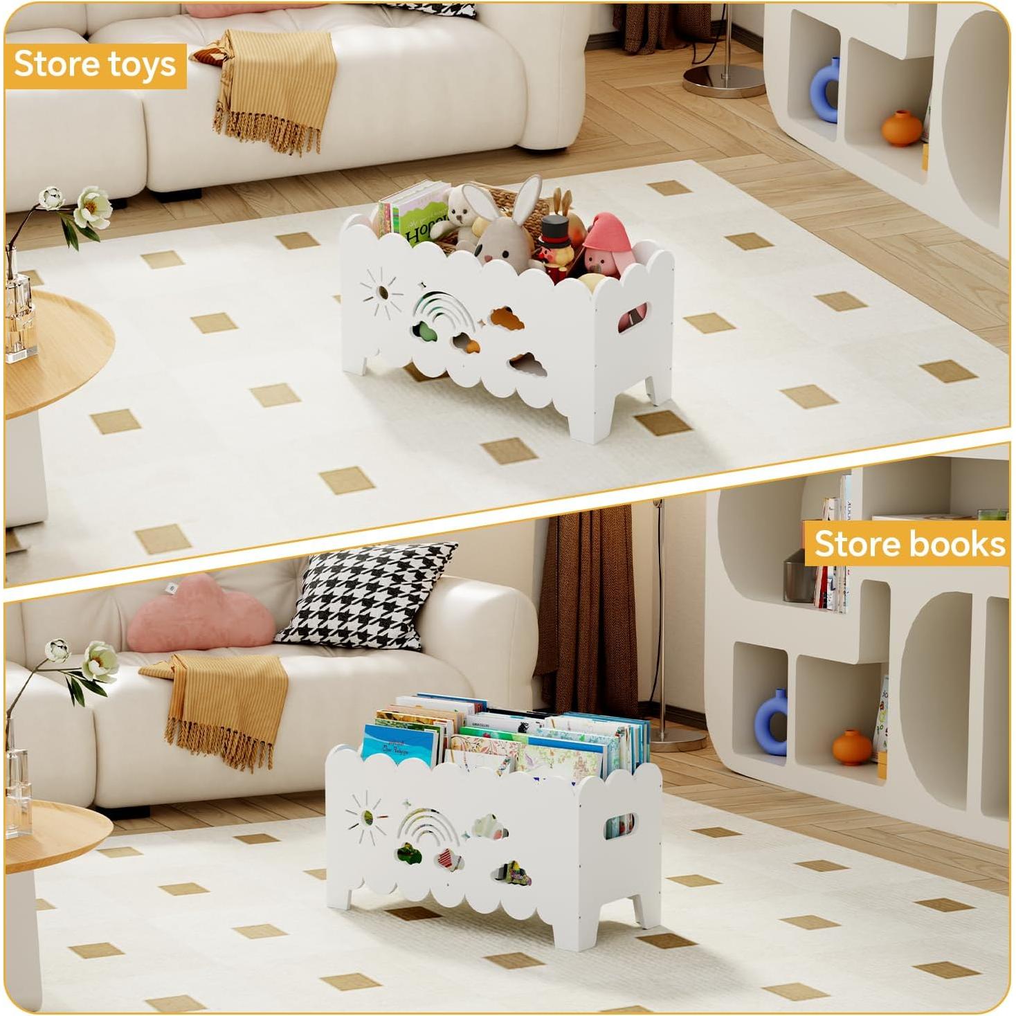 Estantería Montessori de Madera para Niños Blanca 1 Capa