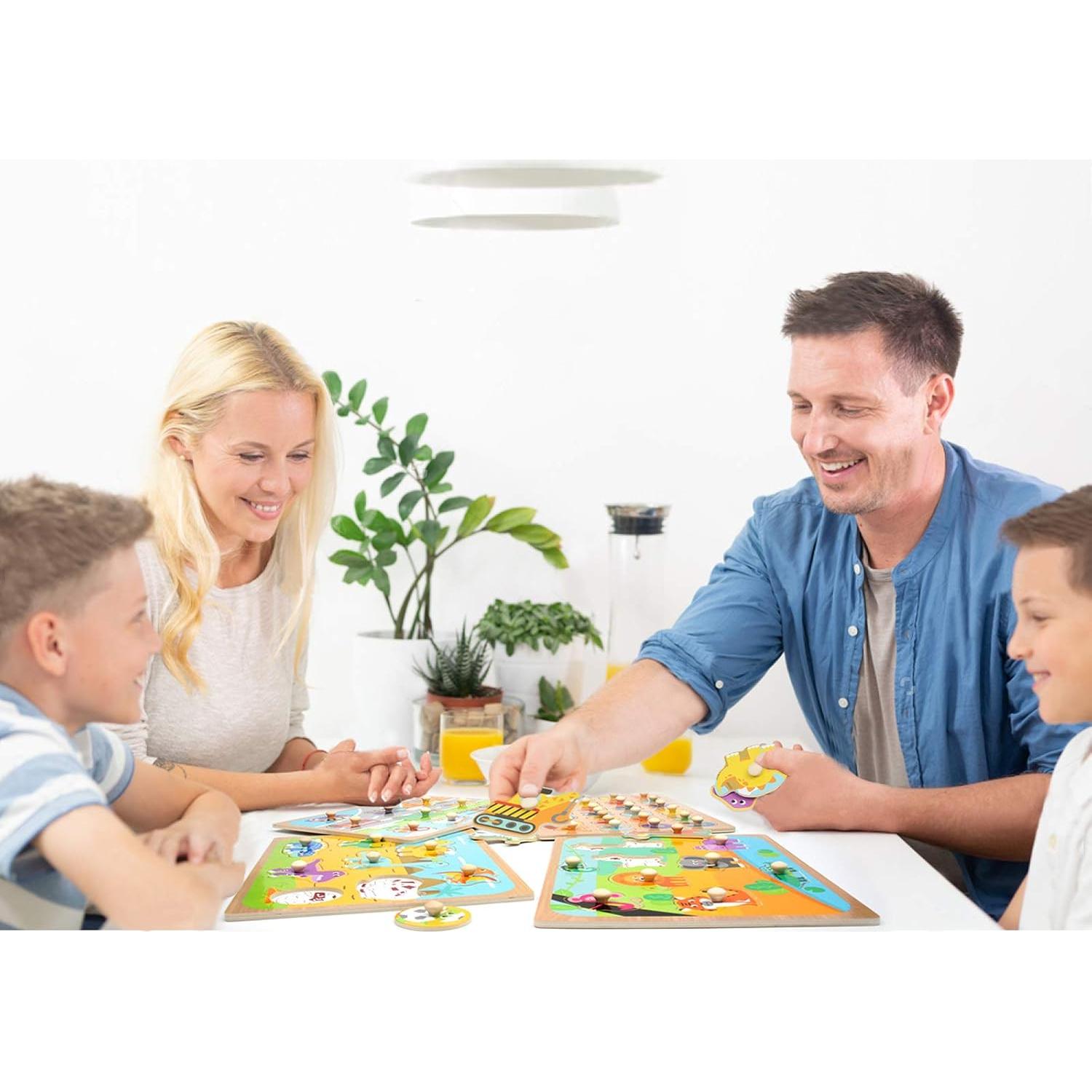 Rompecabezas Educativo de Madera WOOD CITY con Estante 6 Temas