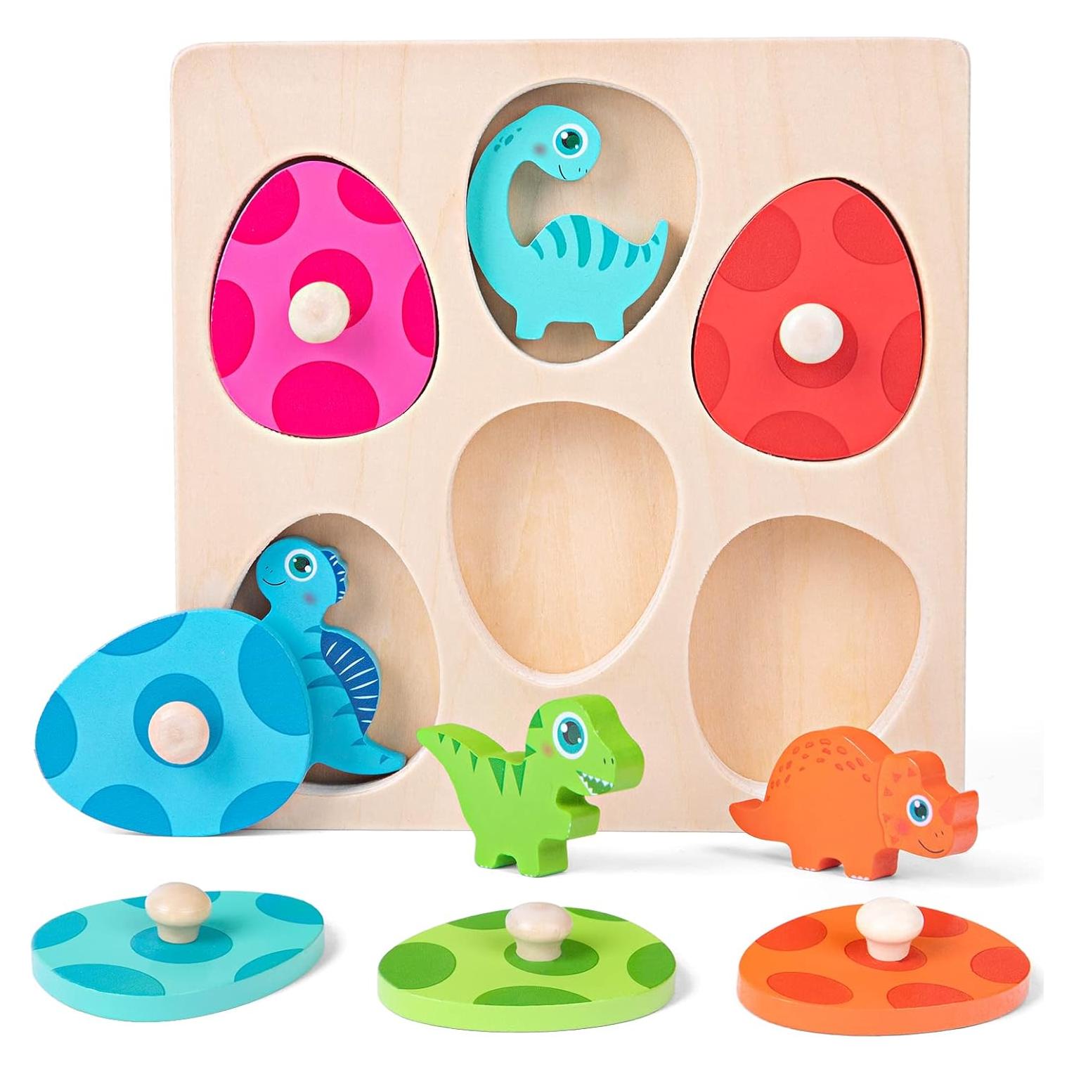 Rompecabezas de Madera Montessori LZDMY Dinosaurio 28x15 cm