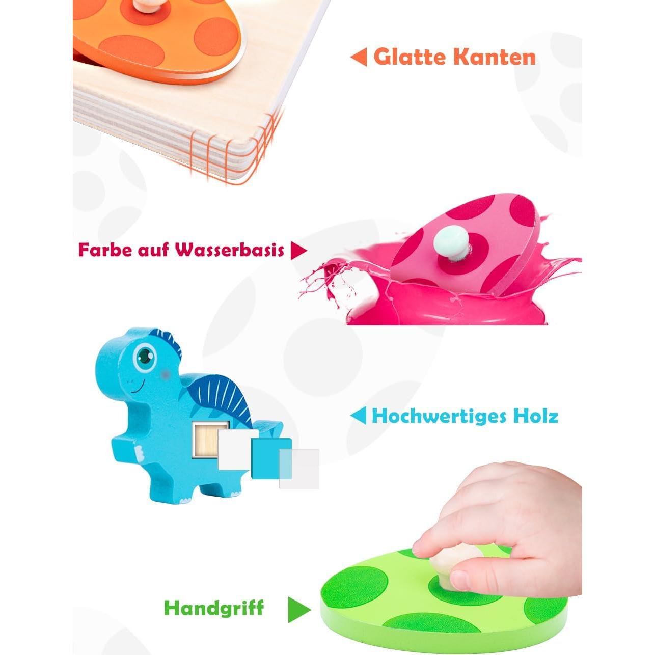 Rompecabezas de Madera Montessori LZDMY Dinosaurio 28x15 cm