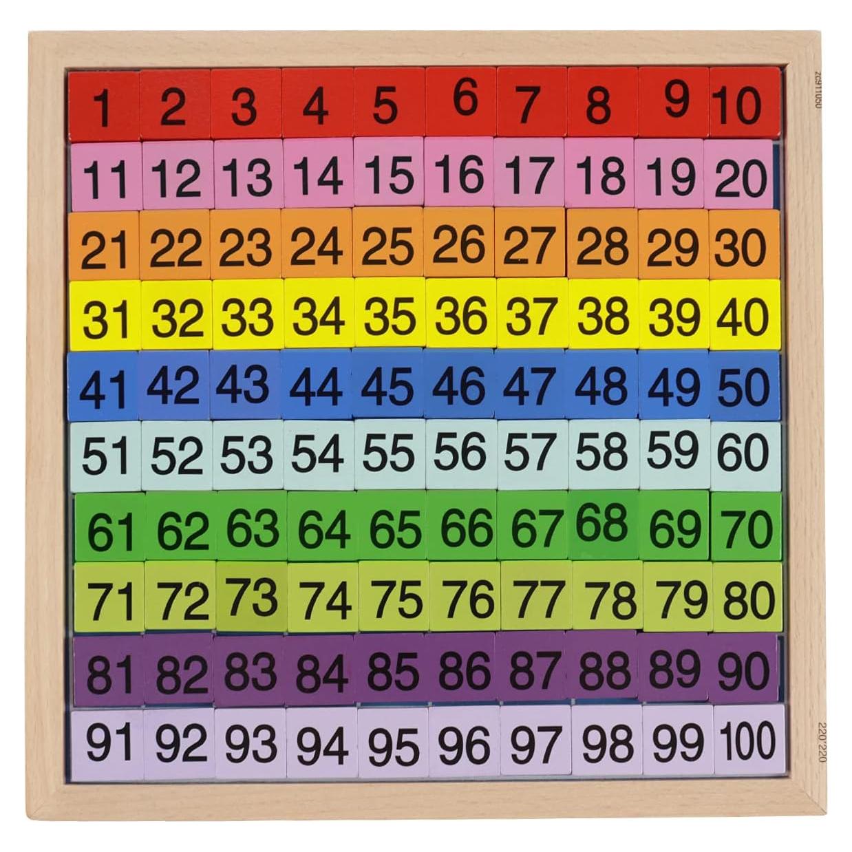 Tablero de Cien de Madera Umbresen Montessori 1-100