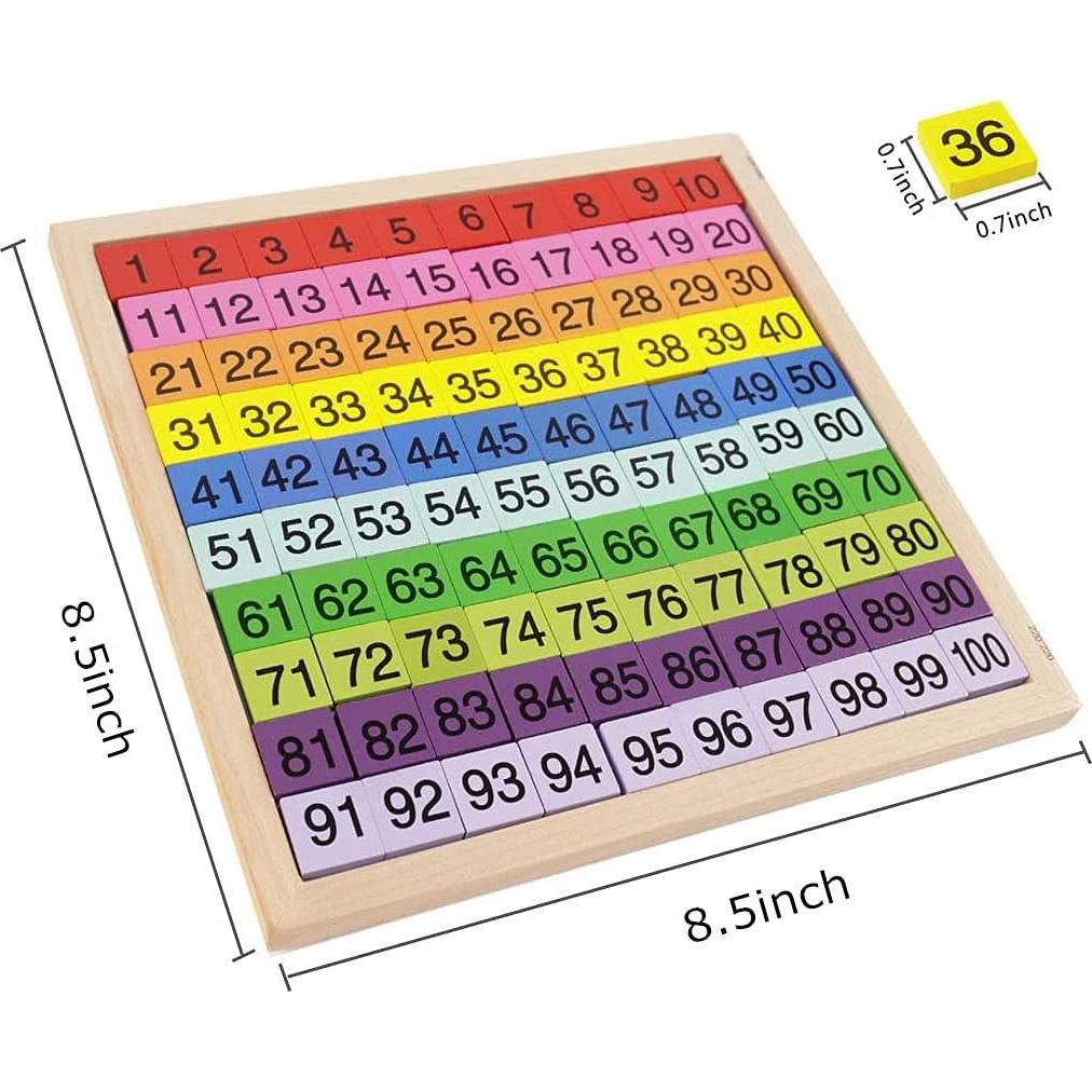 Tablero de Cien de Madera Umbresen Montessori 1-100