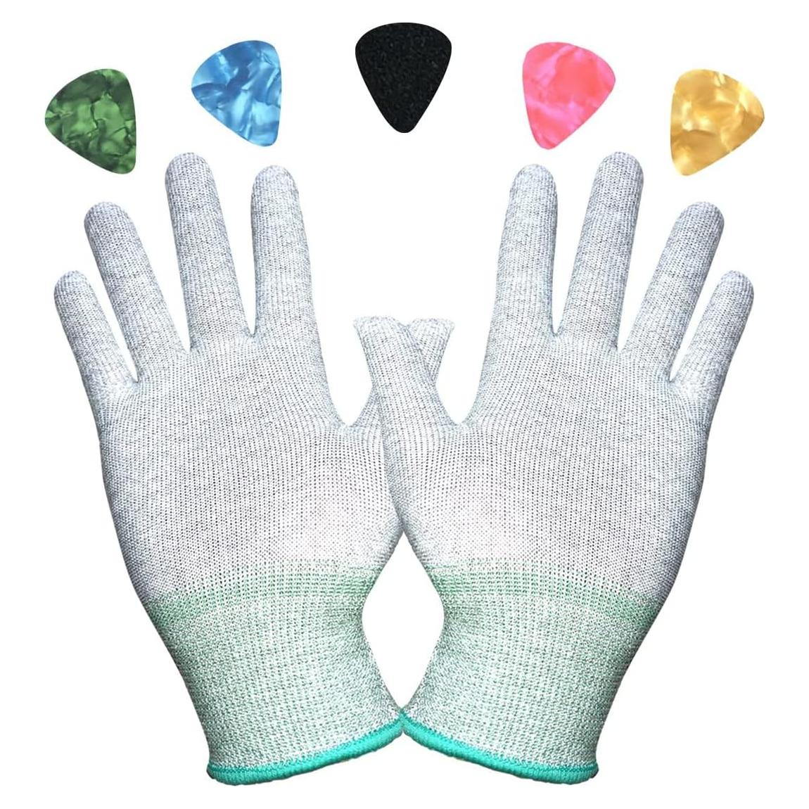 Guantes Protectores para Guitarristas Rhinos Talla M Gris