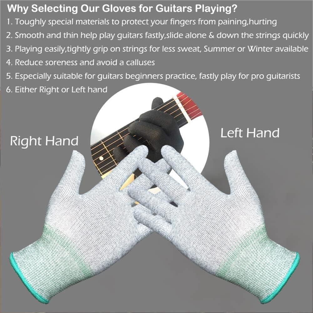 Guantes Protectores para Guitarristas Rhinos Talla M Gris