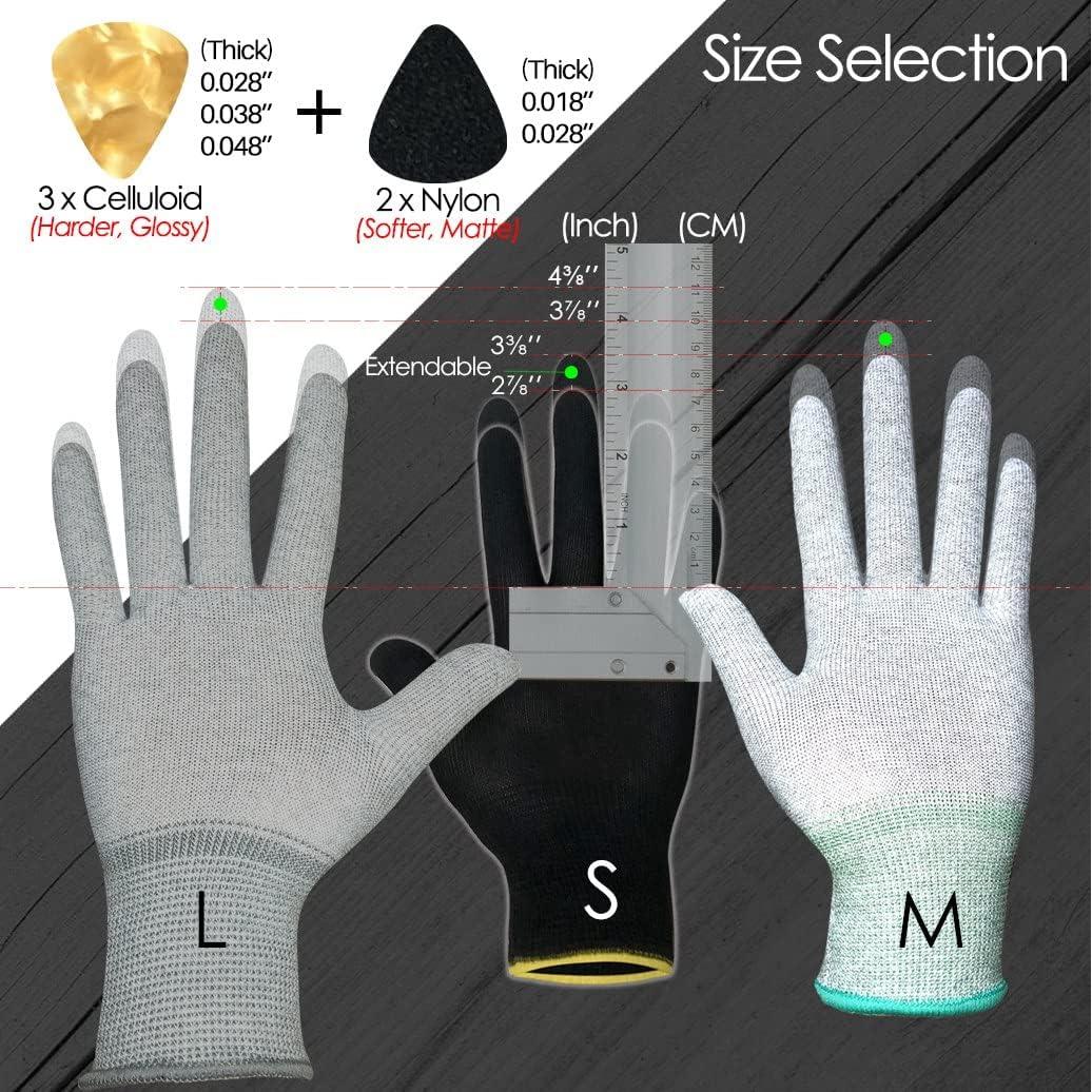Guantes Protectores para Guitarristas Rhinos Talla M Gris