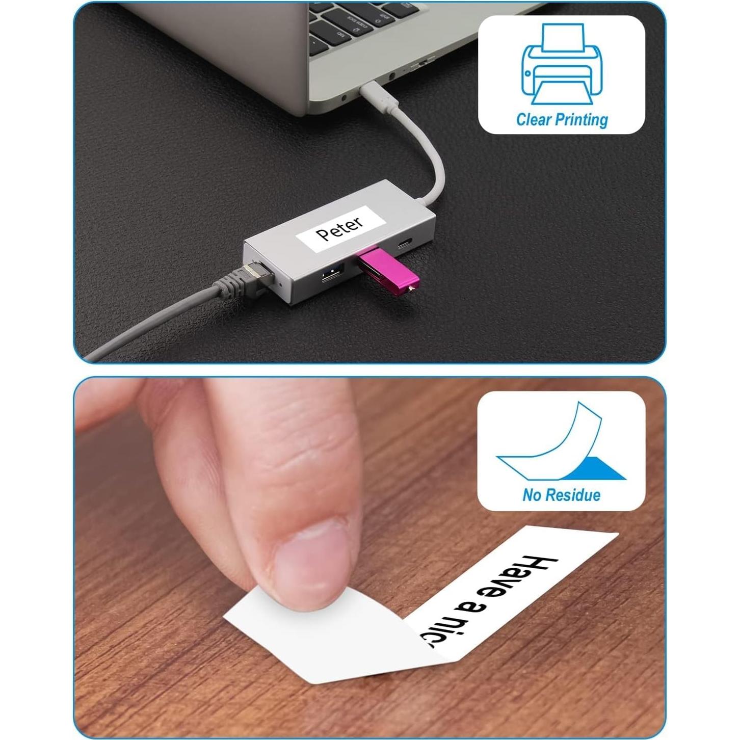 Cintas de Etiquetas Weemay 5-Pack 12mm Laminadas Blancas TZe 231