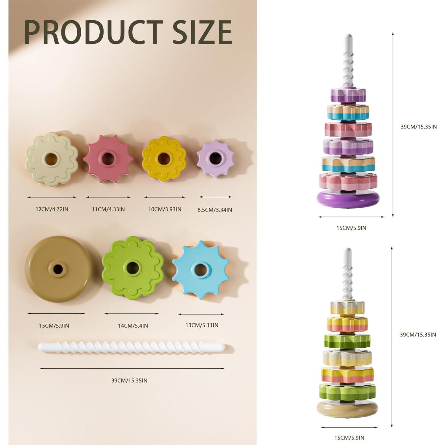 Juguete Apilador Giratorio Montessori Simplefine 40.64 cm