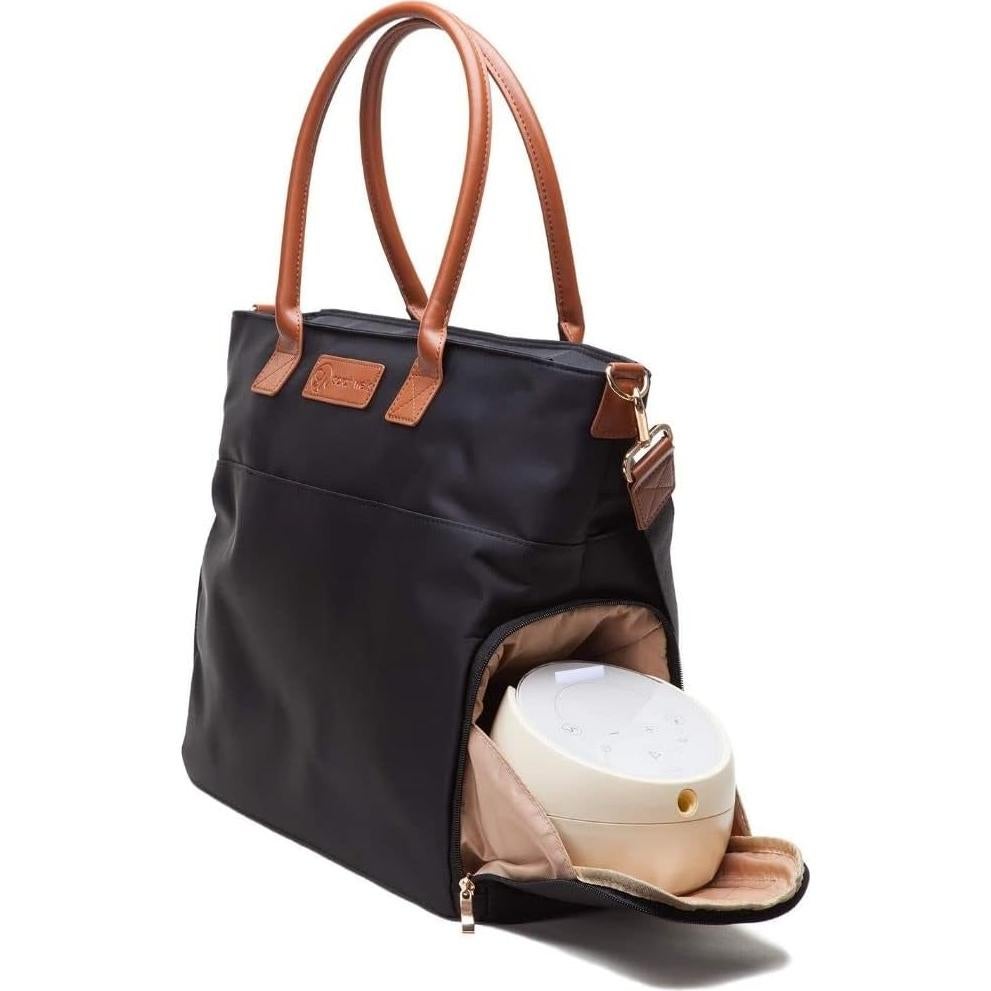 Bolso de Bomba de Pecho Abby Sarah Wells - Negro, Cuero Real