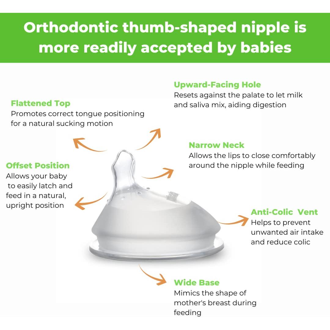 Botella de vidrio anti-cólicos Haakaa Gen. 3 120 ml Gris