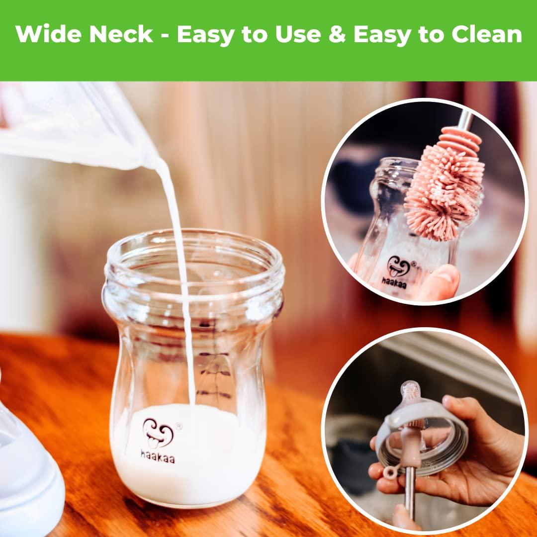 Botella de vidrio anti-cólicos Haakaa Gen. 3 120 ml Gris