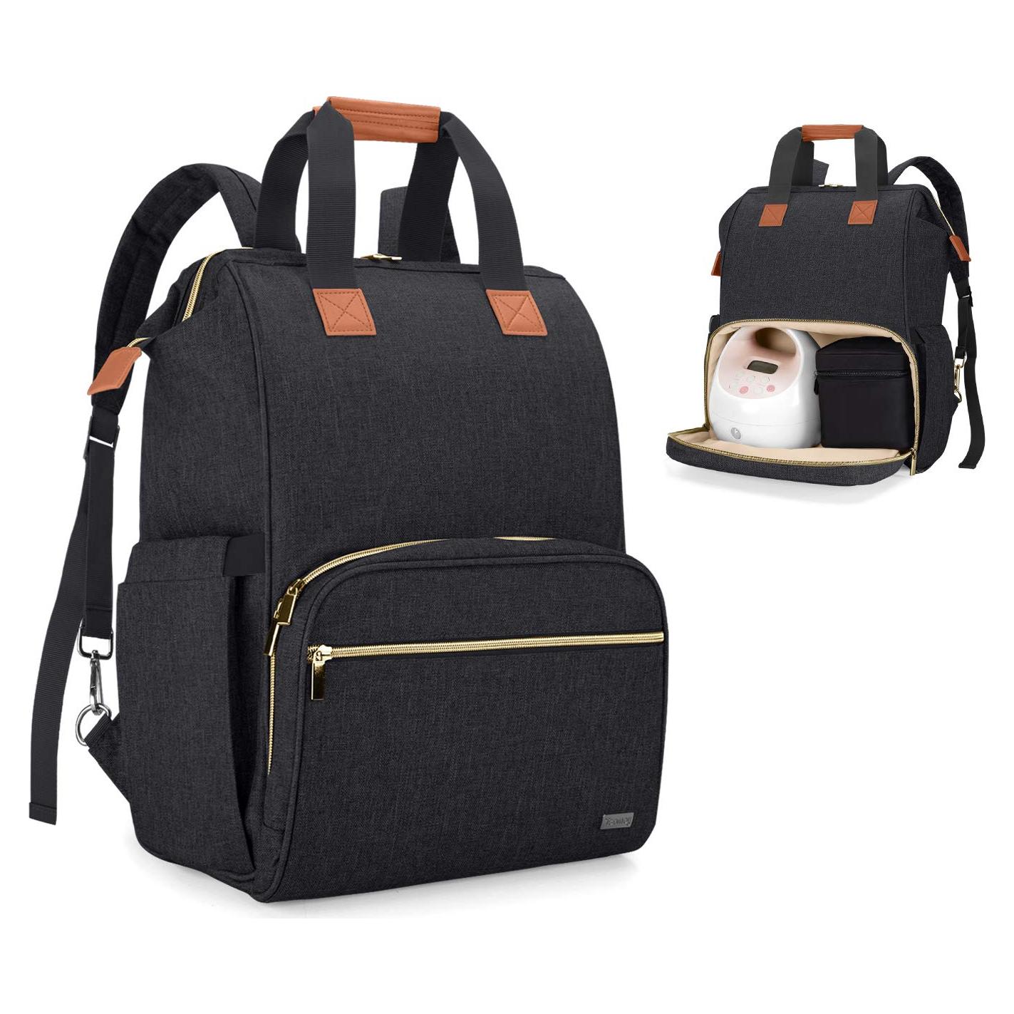 Mochila para Extractor de Leche Teamoy Negra con Compartimento para Portátil