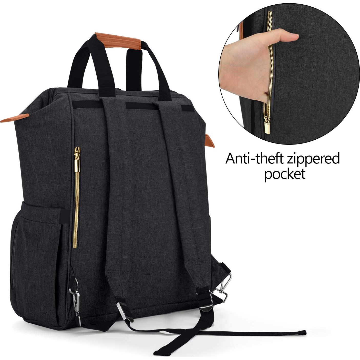 Mochila para Extractor de Leche Teamoy Negra con Compartimento para Portátil