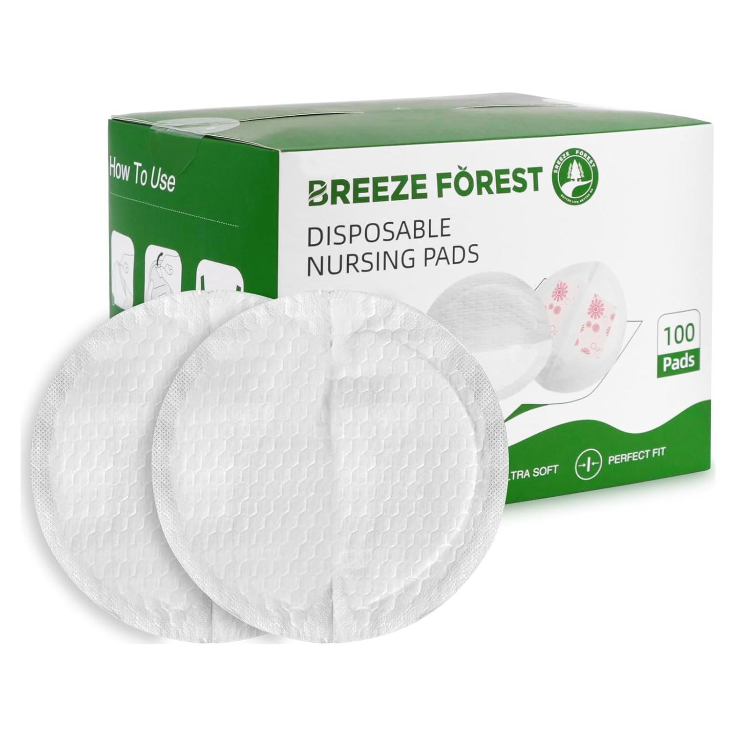 Almohadillas desechables para lactancia Breeze Forest - 100 unidades