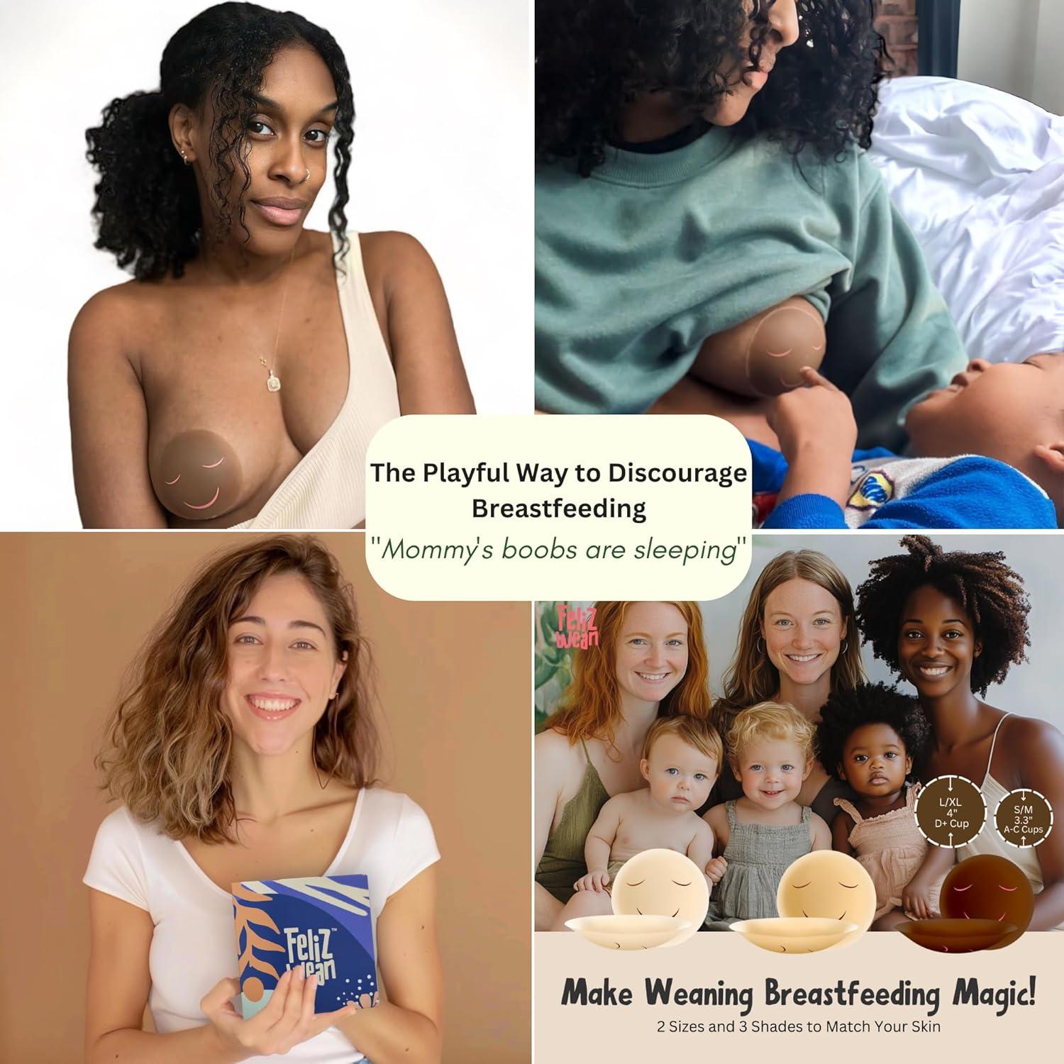 Cubiertas de pezón reutilizables Feliz Wean - 10.16 cm