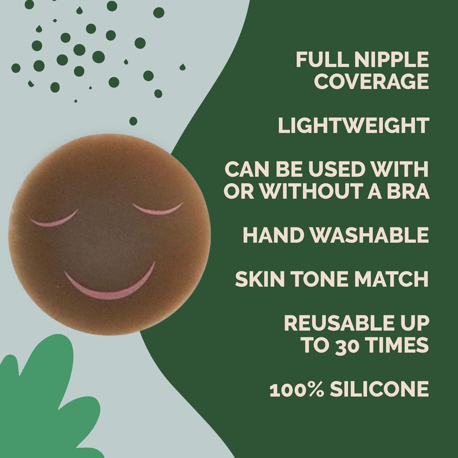 Cubiertas de pezón reutilizables Feliz Wean - 10.16 cm