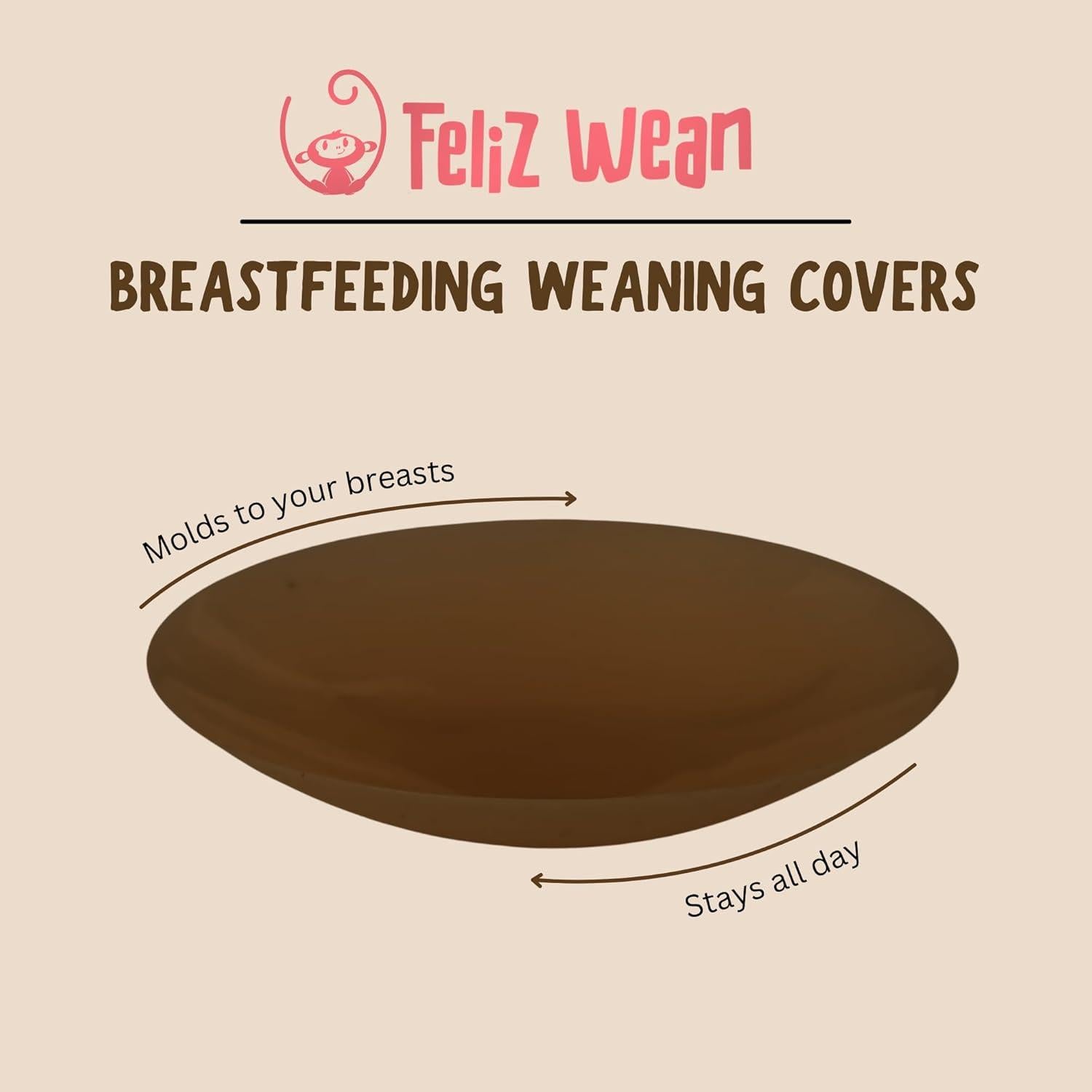 Cubiertas de pezón reutilizables Feliz Wean - 10.16 cm