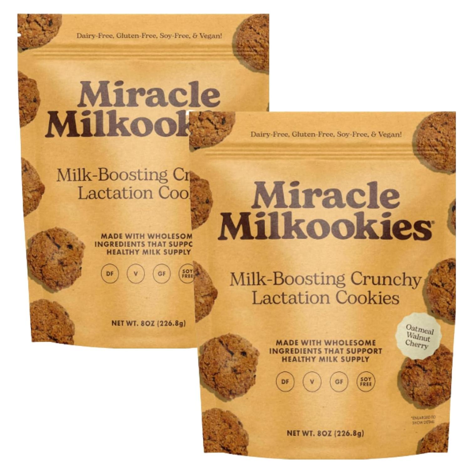 Galletas de Lactancia Miracle Mama - Avena, Nueces y Cereza - Veganas - Paquete de 2, 226.8 g